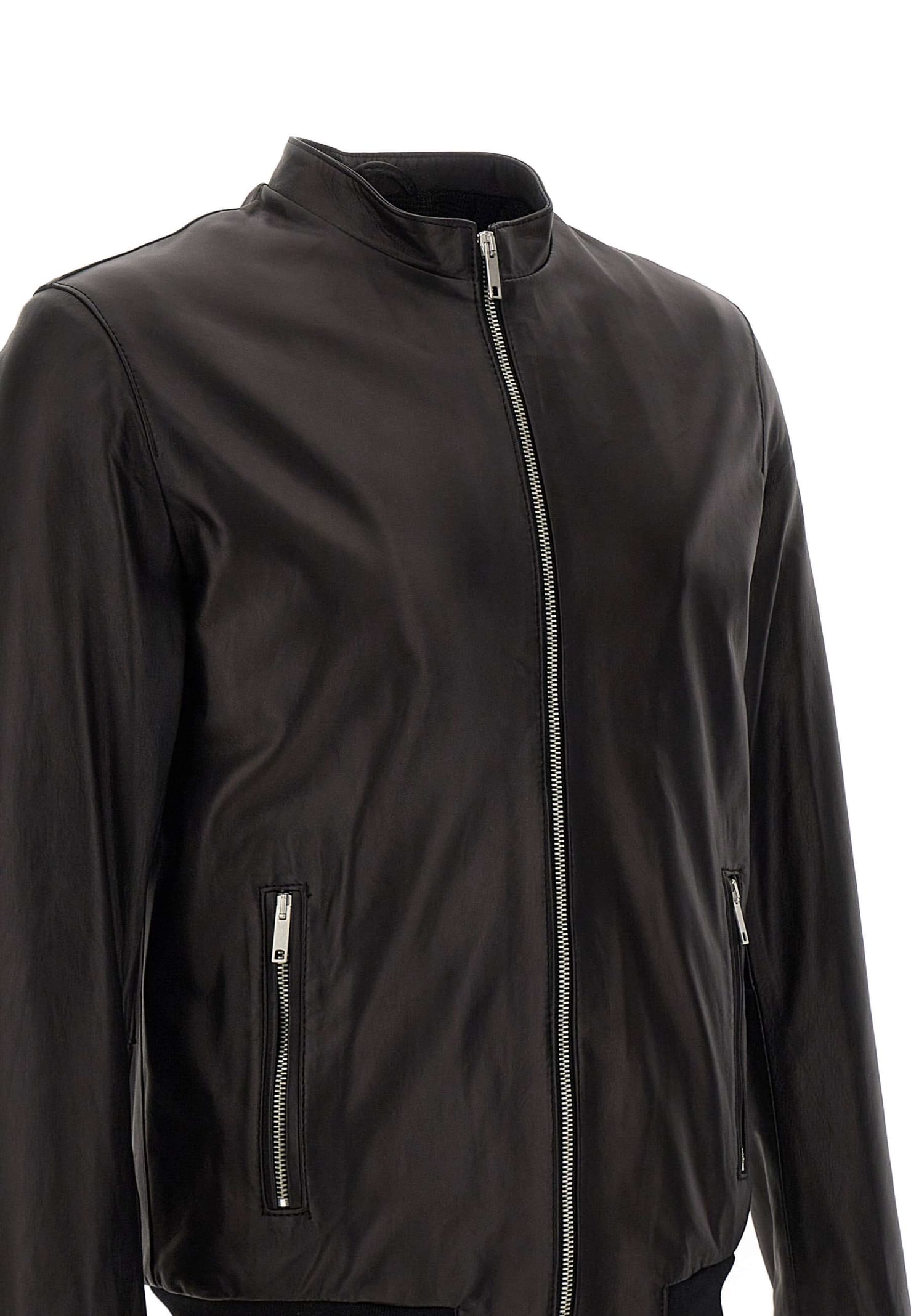 Shop Mono Art Lucky Leather Jacket In Black