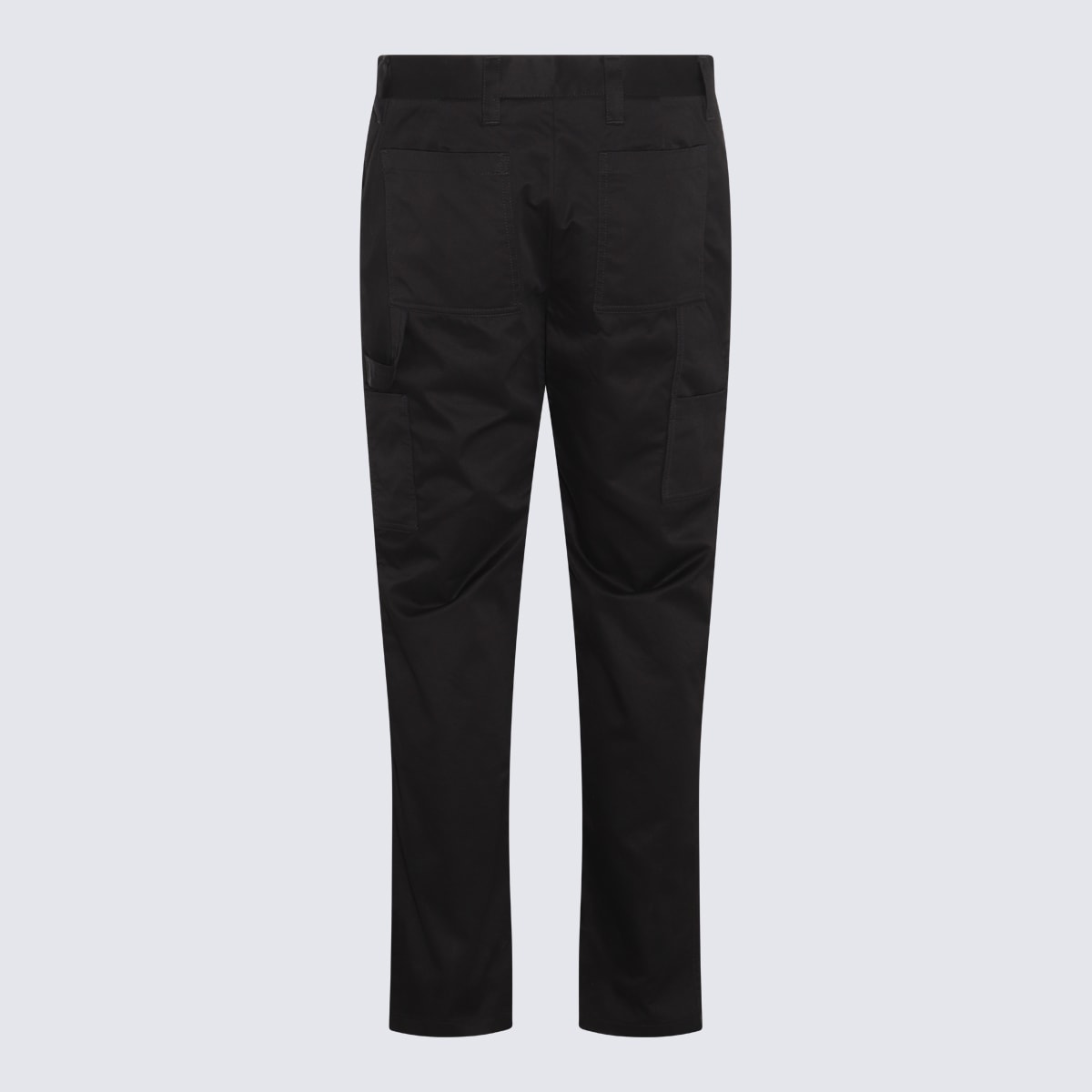 Shop Burberry Black Cotton Trousers