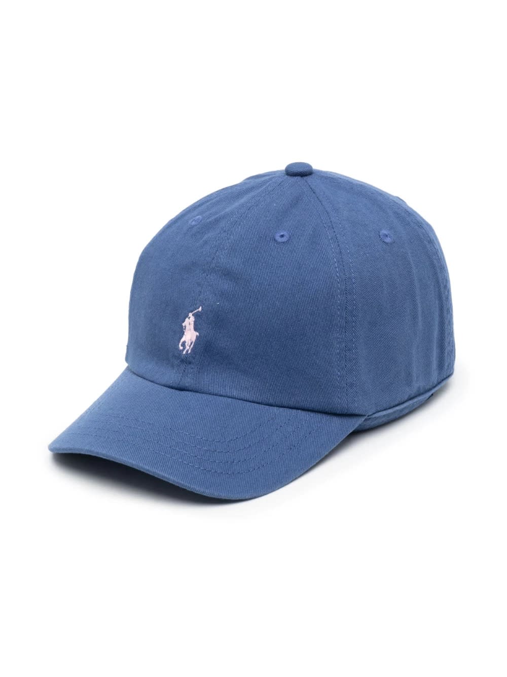 Ralph Lauren Blue Baseball Hat With Pink Pony