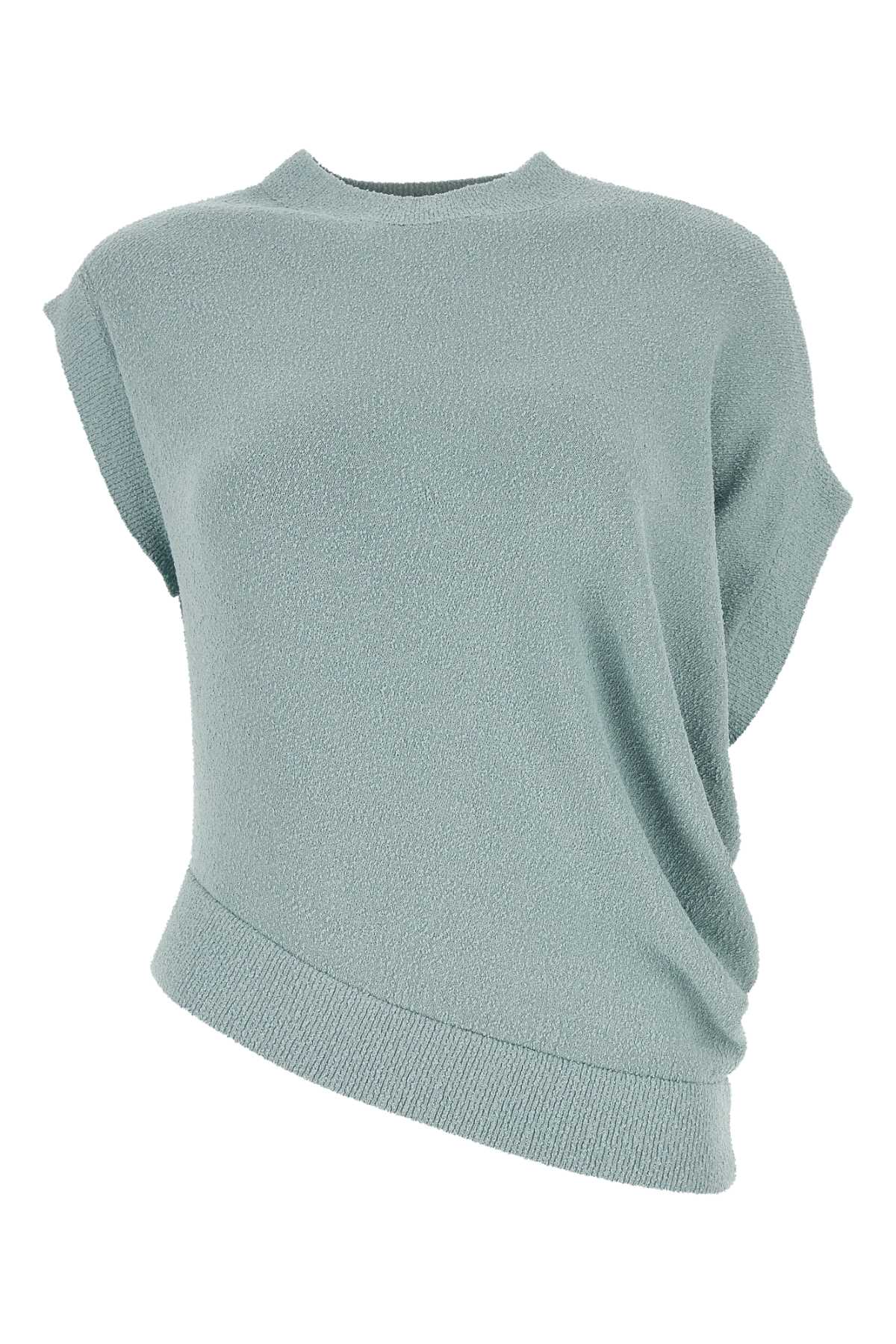 Shop Fendi Powder Blue Viscose Blend Top In Paleblue