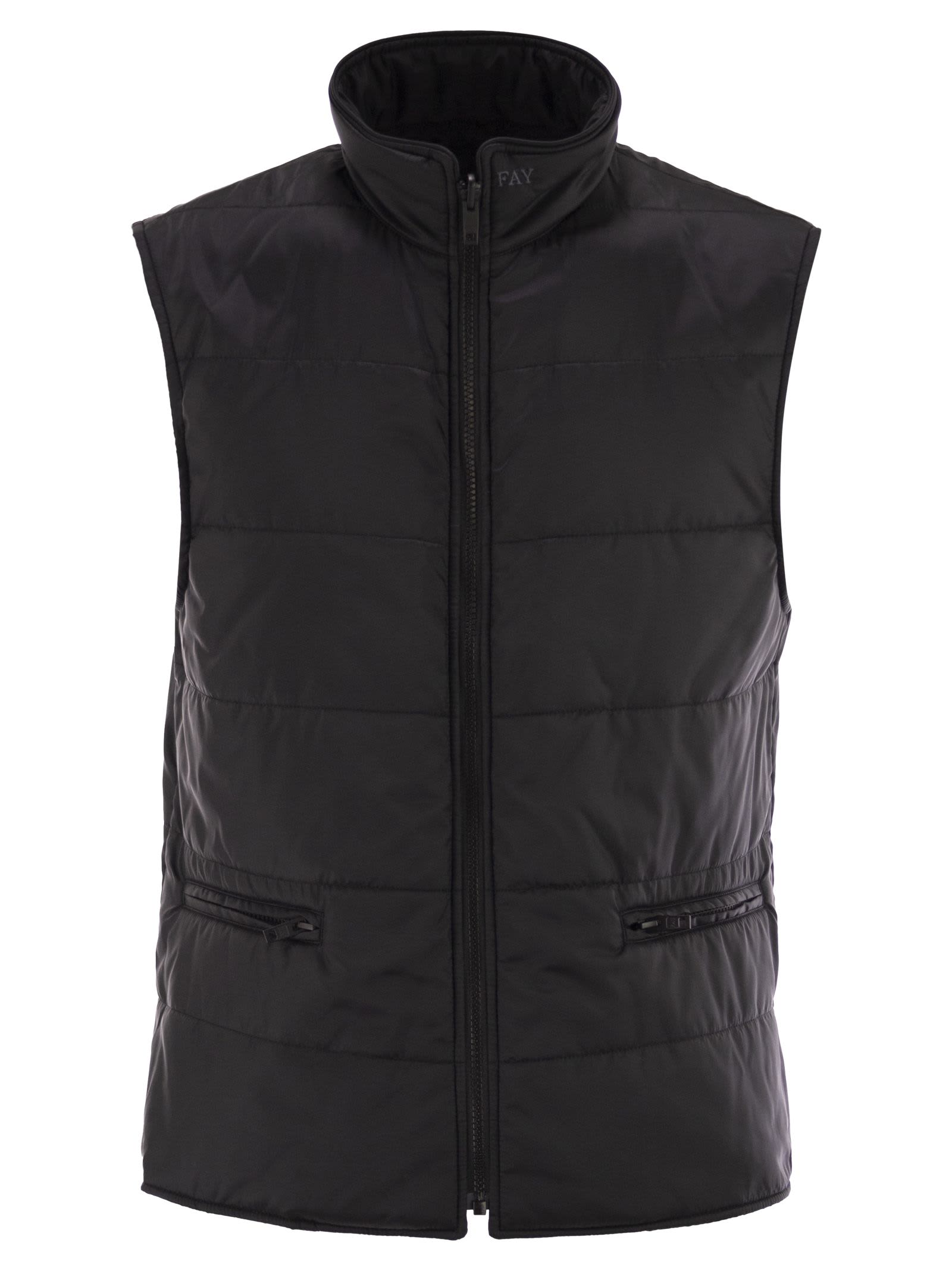 Fay Men Double Coat In Wool And Cashmere Cloth In Gray