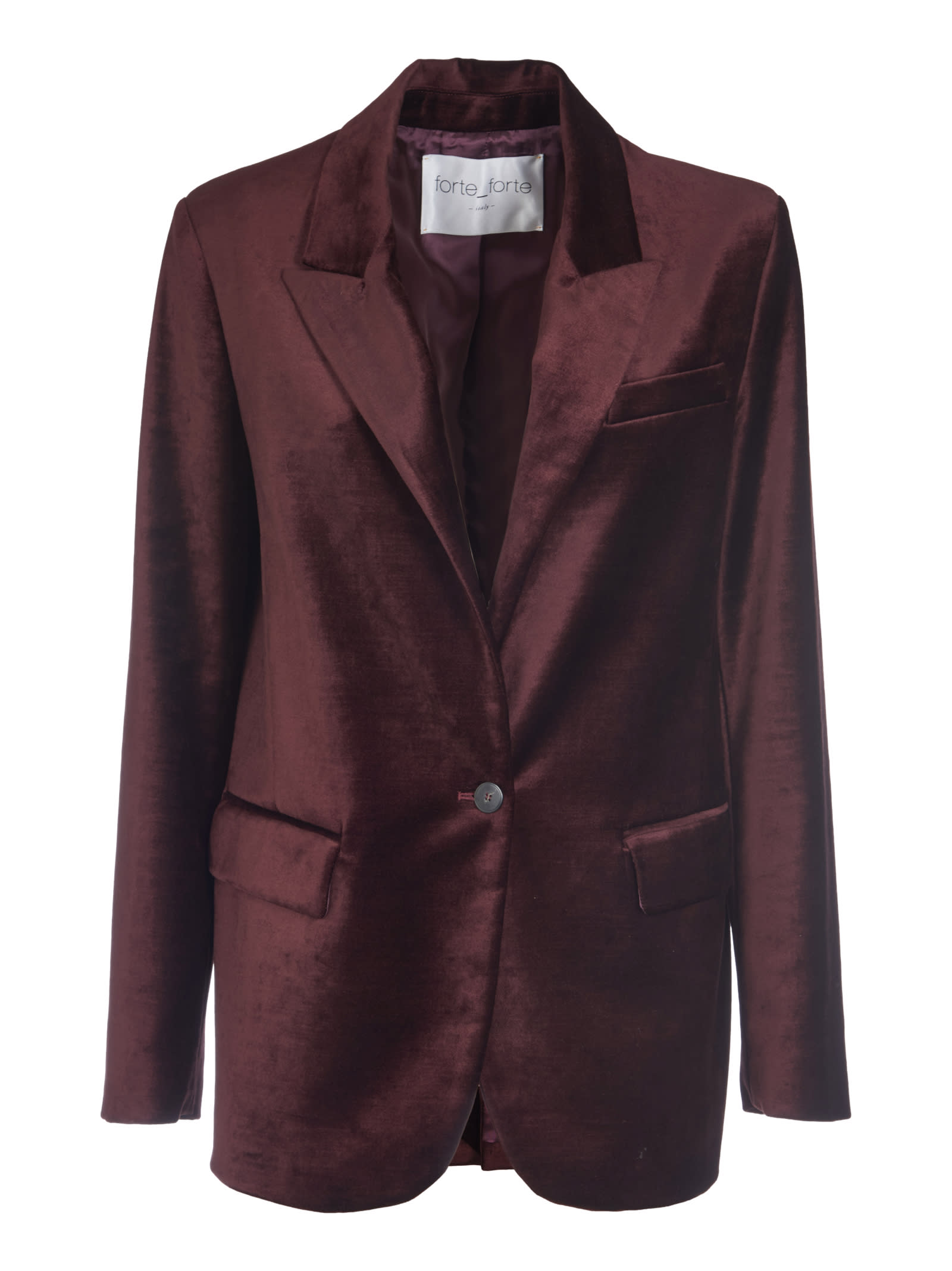 Forte_Forte Single-button Velvet Blazer