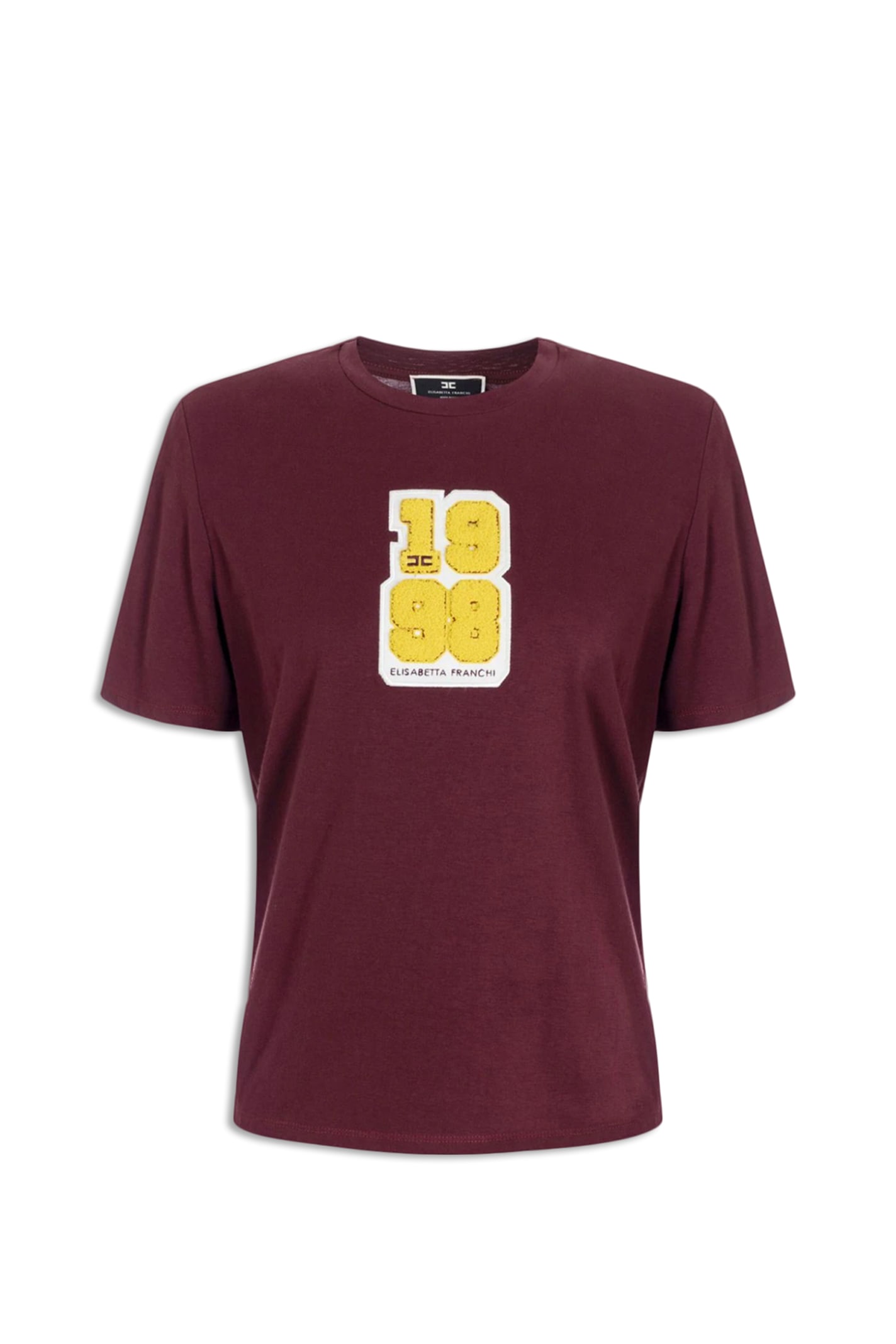 Shop Elisabetta Franchi T-shirt In Bordeaux