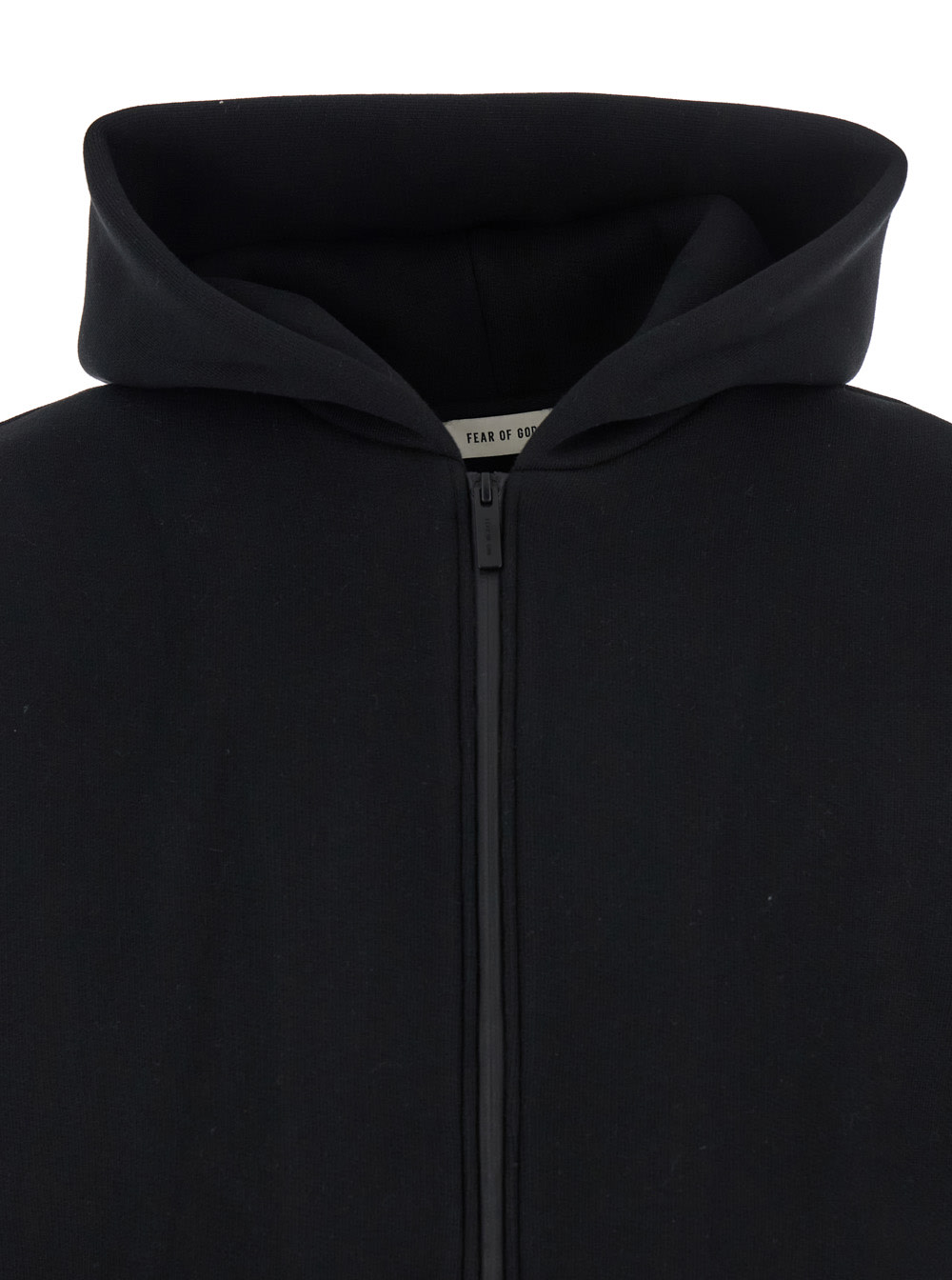 Fear Of God Black Sweatshirt With Hood And Dropped Shoulders In Cotton Blend Man In Black