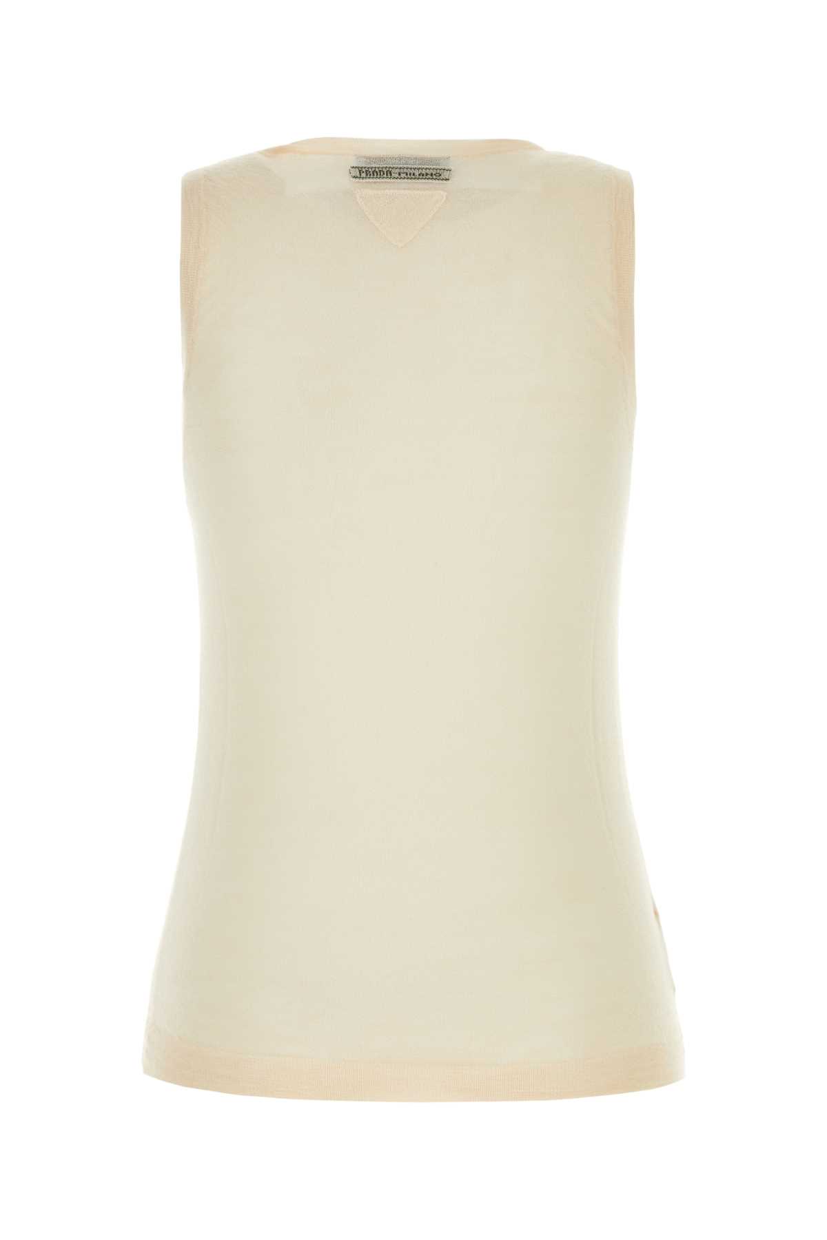 Shop Prada Skin Pink Cashmere Blend Vest In Naturale