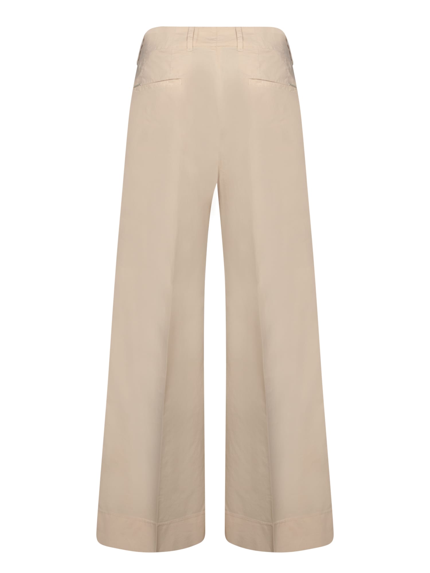 Incotex Wide-cut Beige Trousers With Zip In Beige