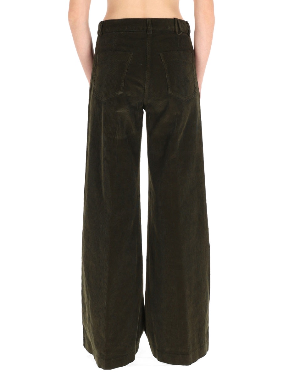 Aspesi Saint Laurent V-waist Jeans With A Wide-leg Cut In Brown