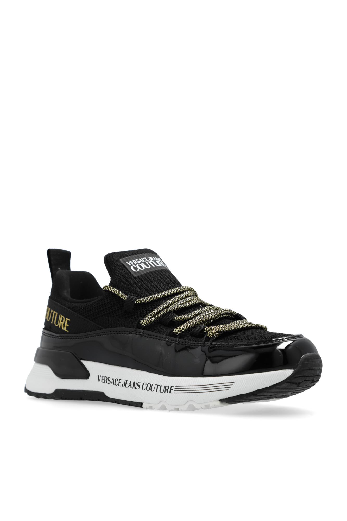 Shop Versace Jeans Couture Sports Shoes With Logo In Black