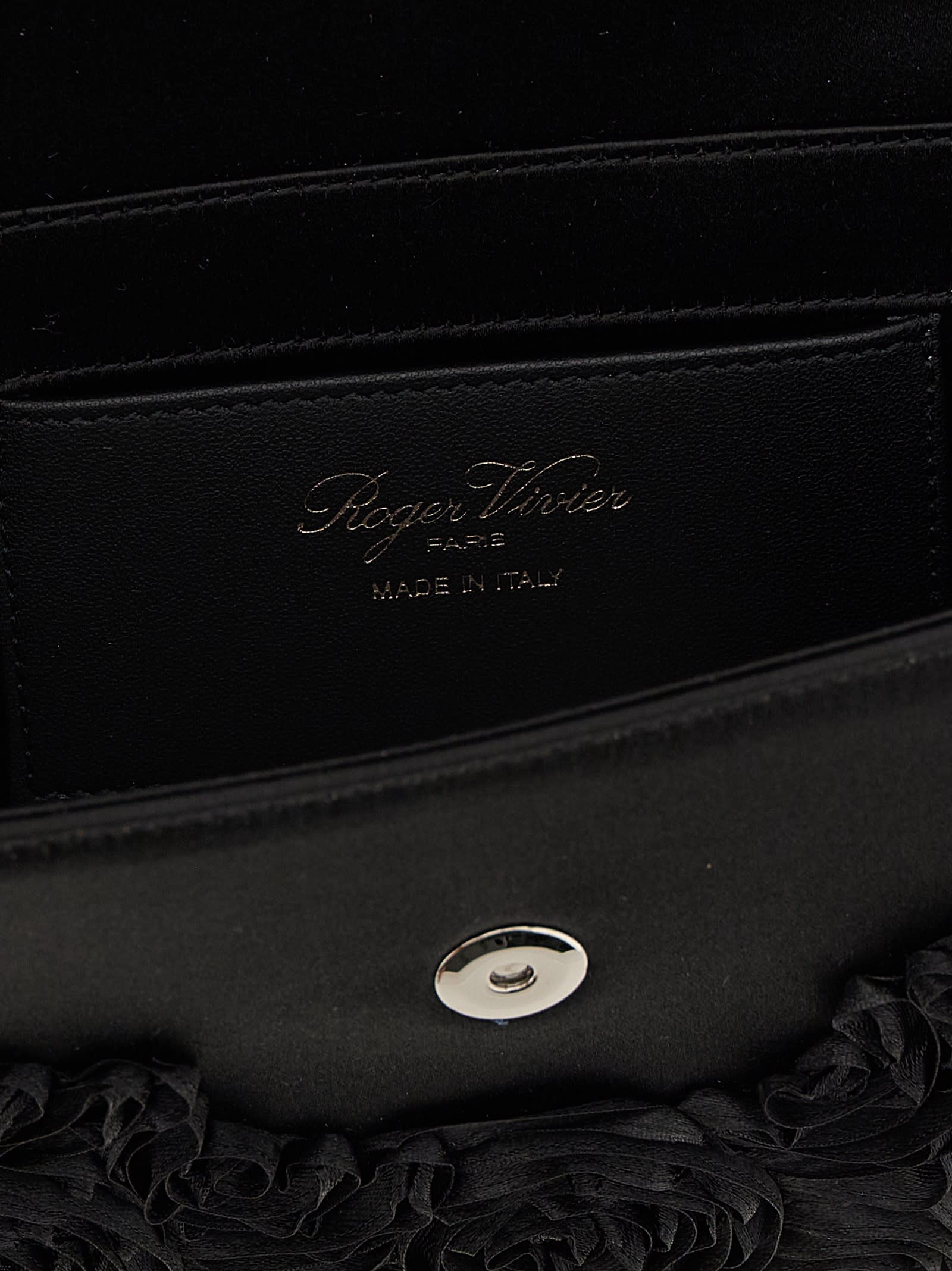 Roger Vivier Efflorescence Clutch In Black