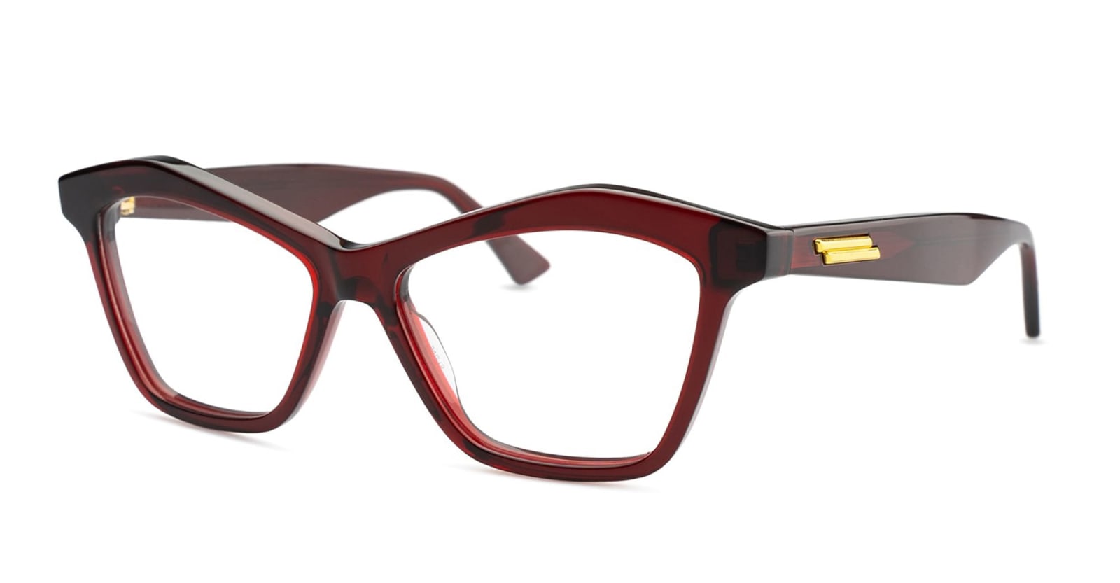 Shop Bottega Veneta Bv1096o - Burgundy Rx Glasses