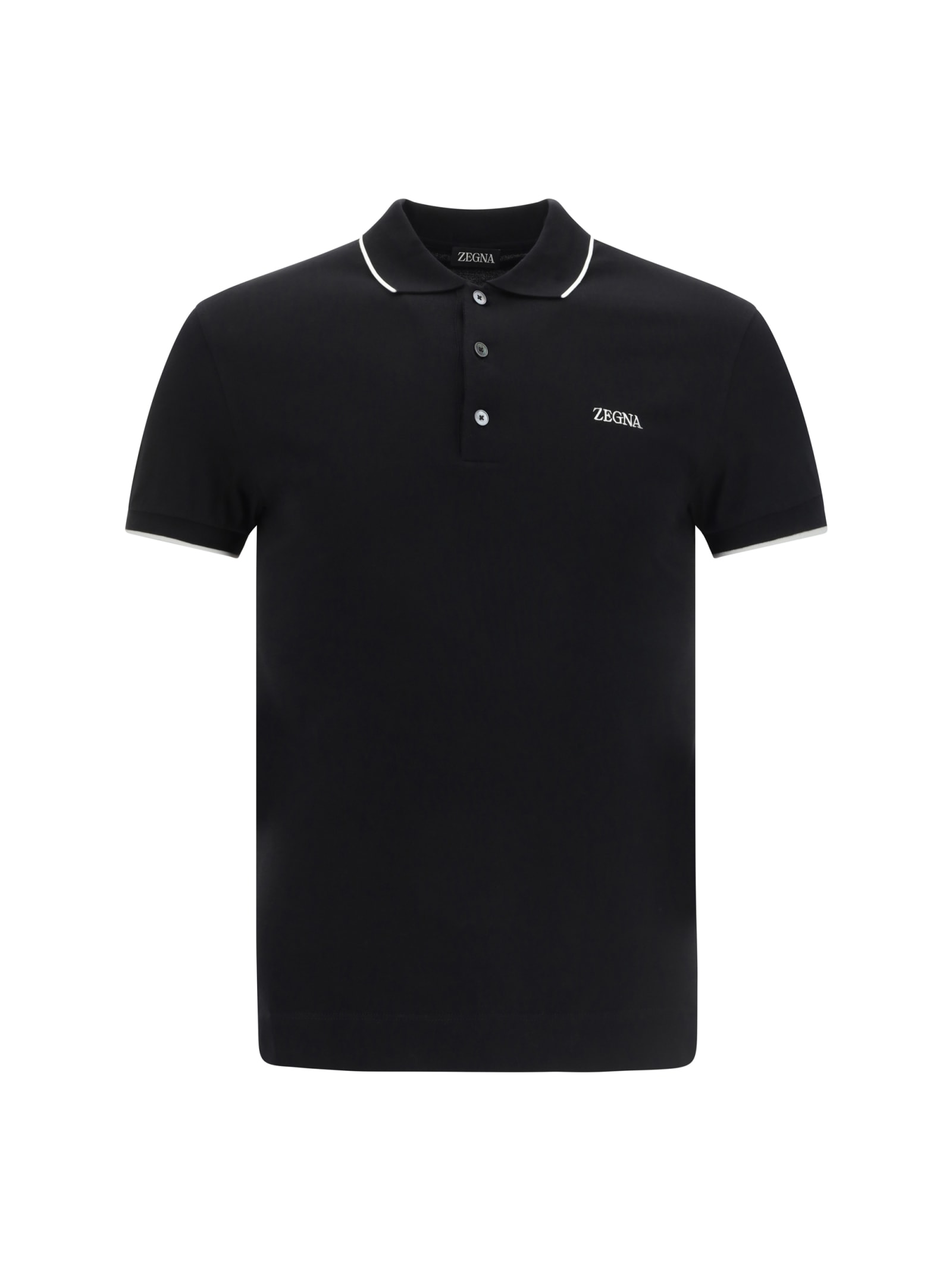 Shop Zegna Polo Shirt In Black