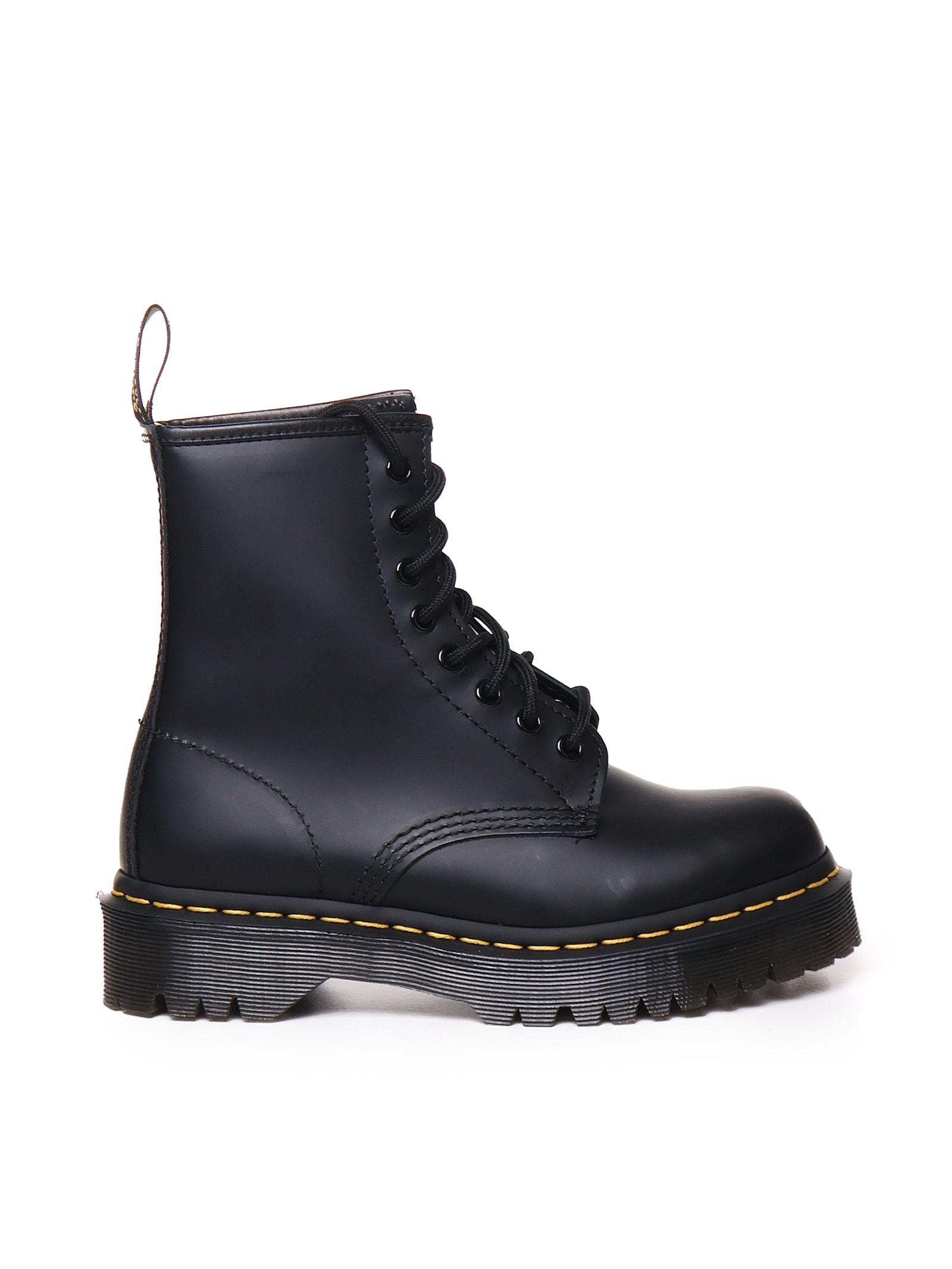 Shop Dr. Martens' Bex 1460 Platform Boots In Smooth Leather In Black Smooth