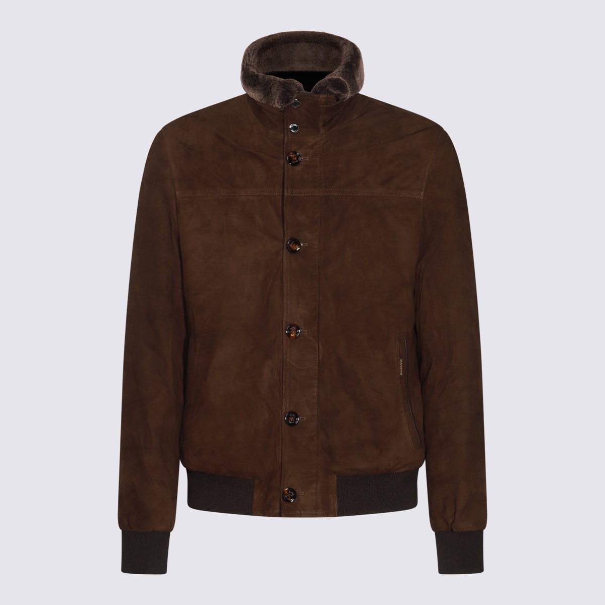 MOORER BROWN LEATHER JACKET 