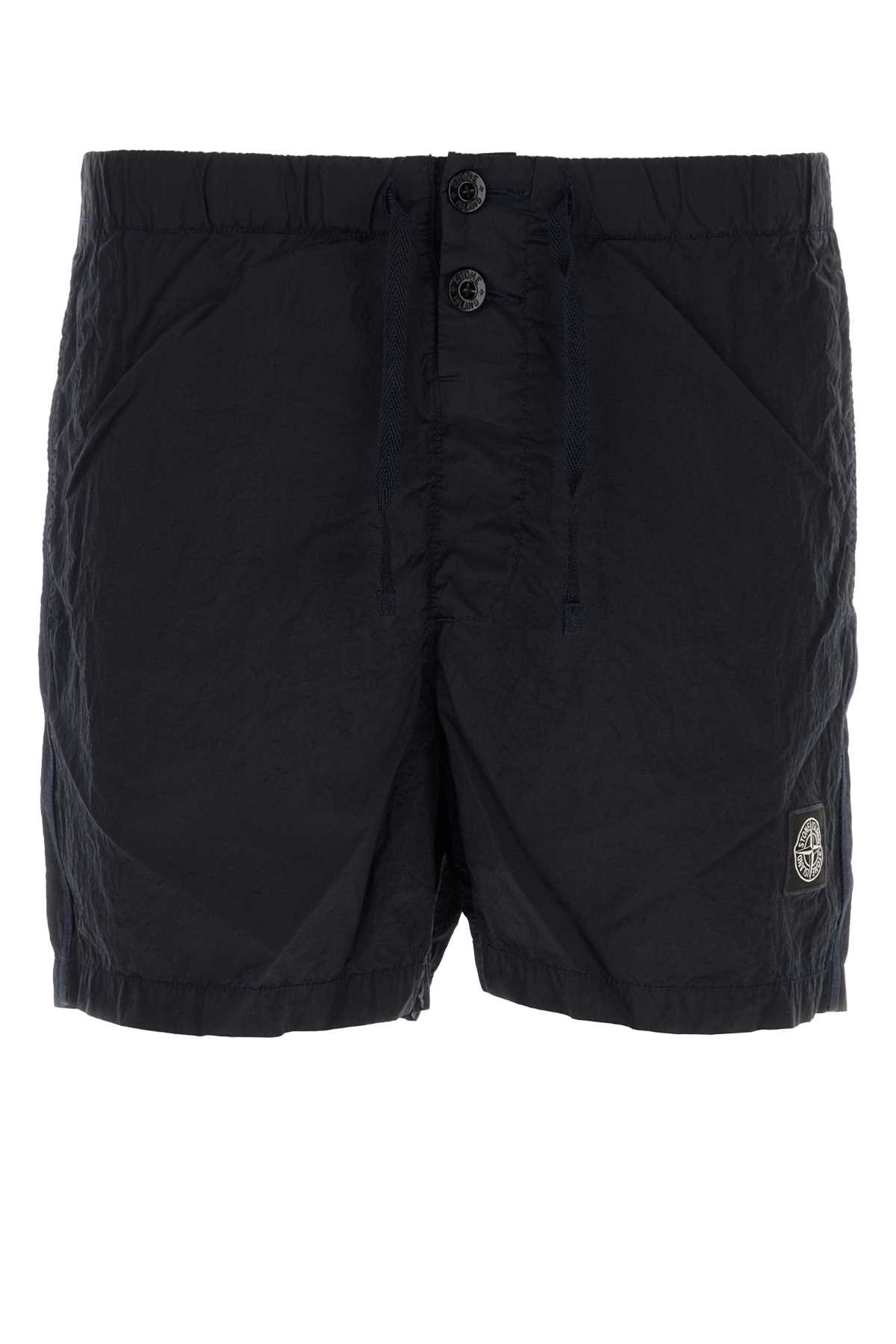 Navy Blue Nylon Swimming Shorts