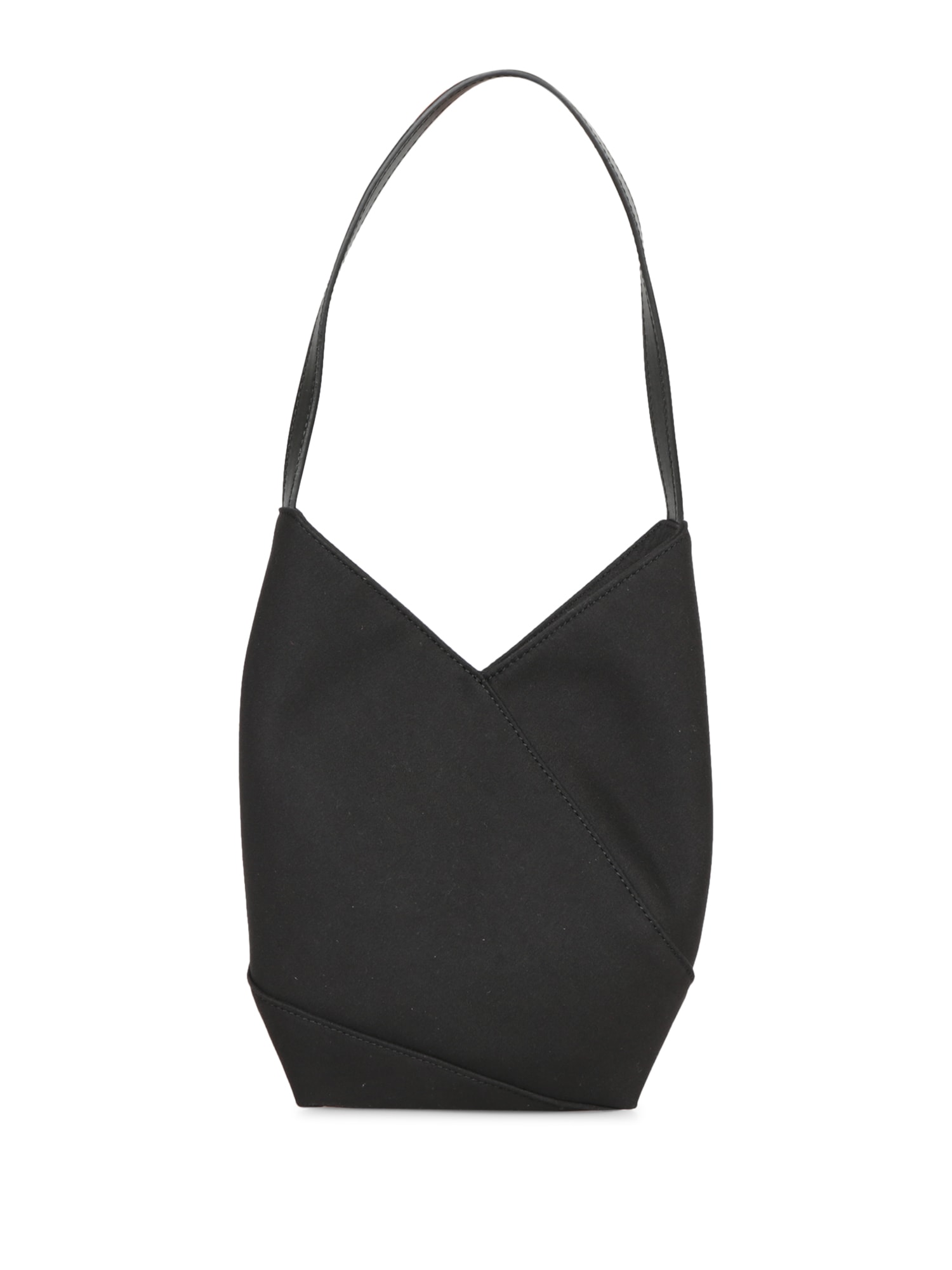 Shop Mm6 Maison Margiela Egg Satin Black Bag