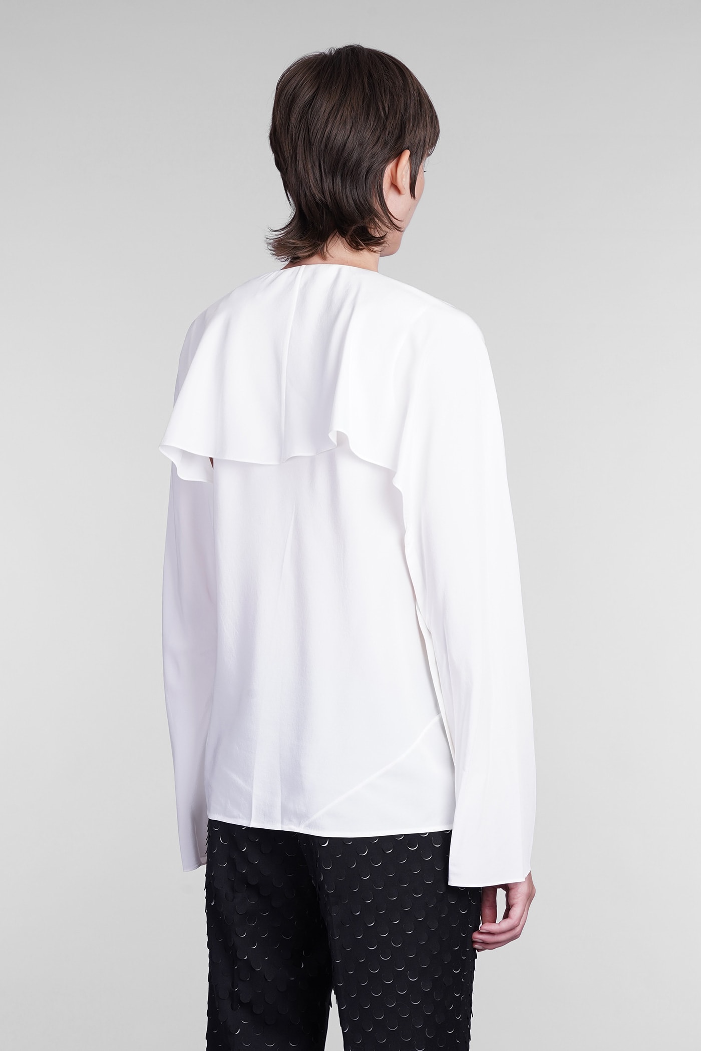 Shop Helmut Lang Blouse In White Silk