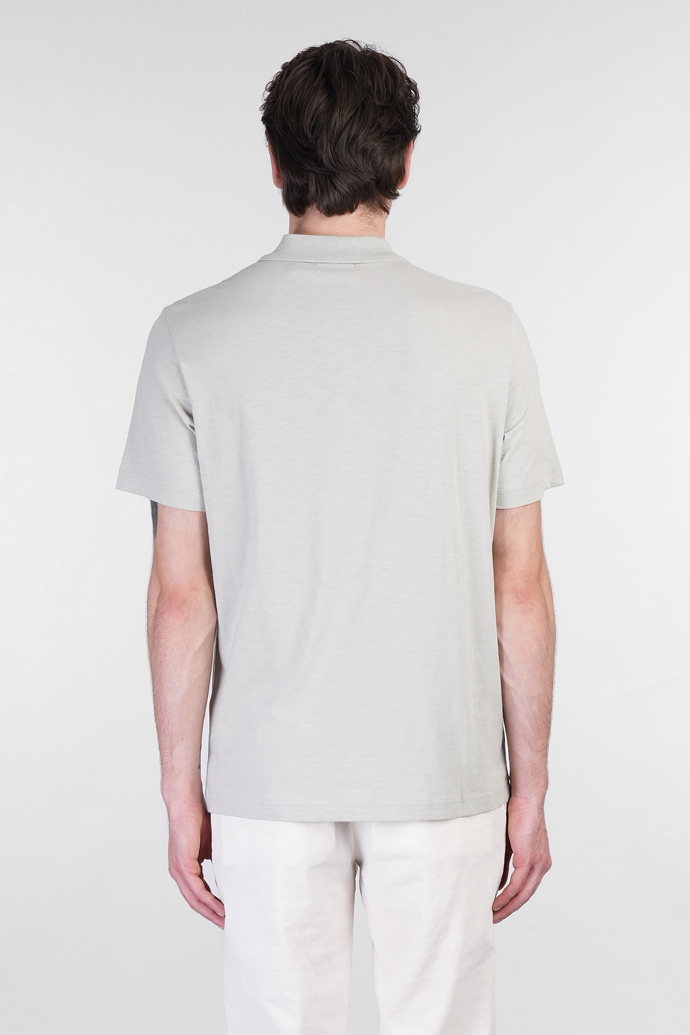 Theory Polo In Grey Cotton In Gray