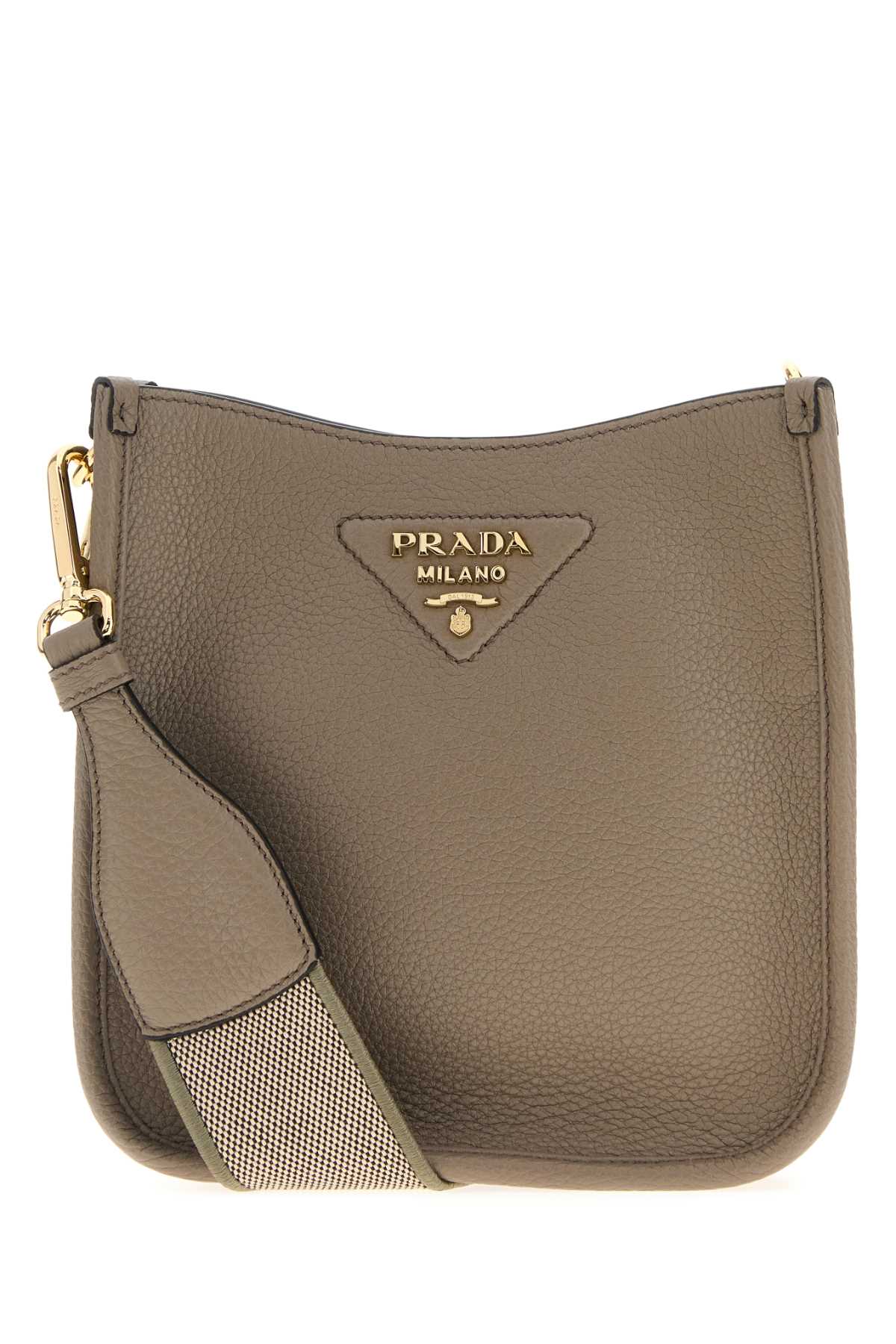 Prada Dove Grey Leather Crossbody Bag In Gray