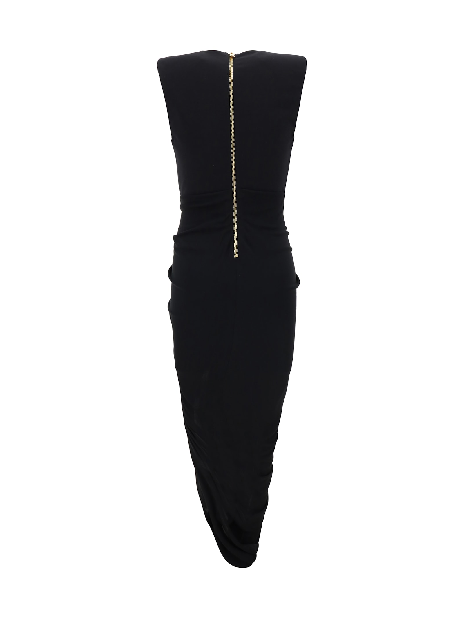 Shop Balmain Long Dress In Noir