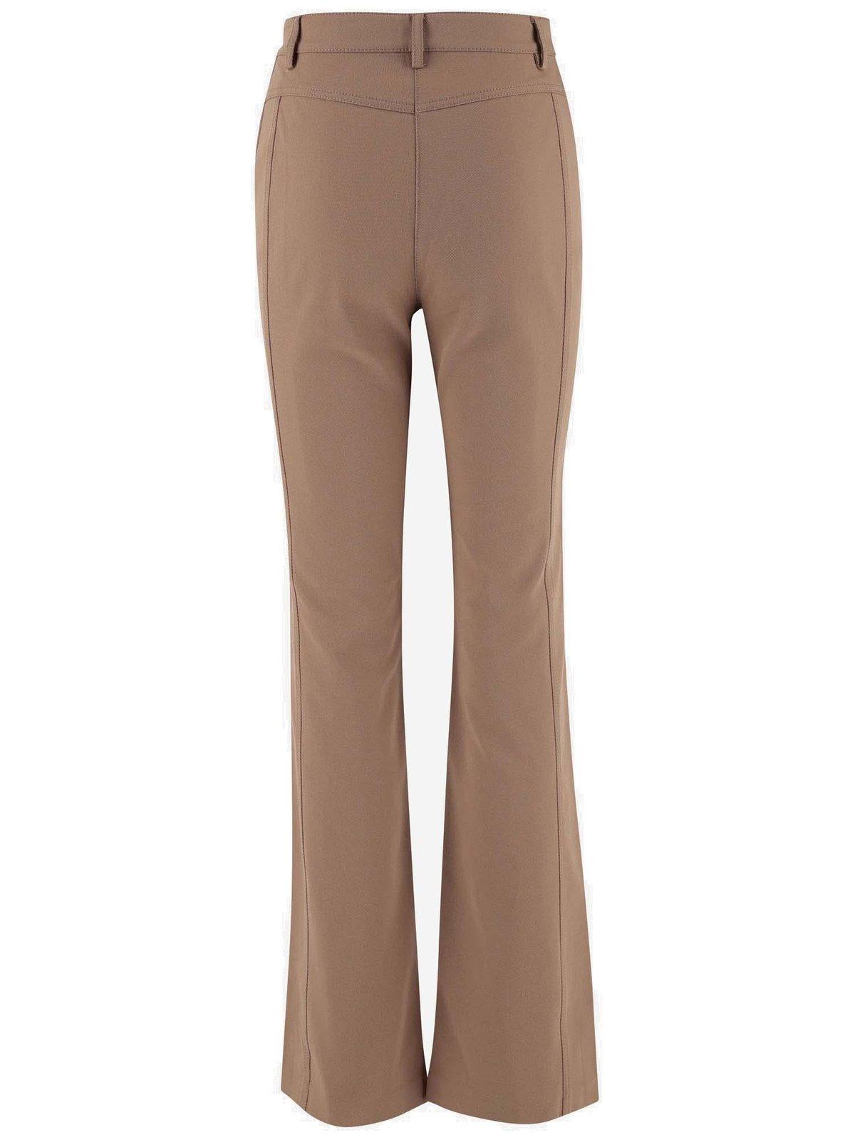 Shop Pinko High-waist Flared Trousers In Brown