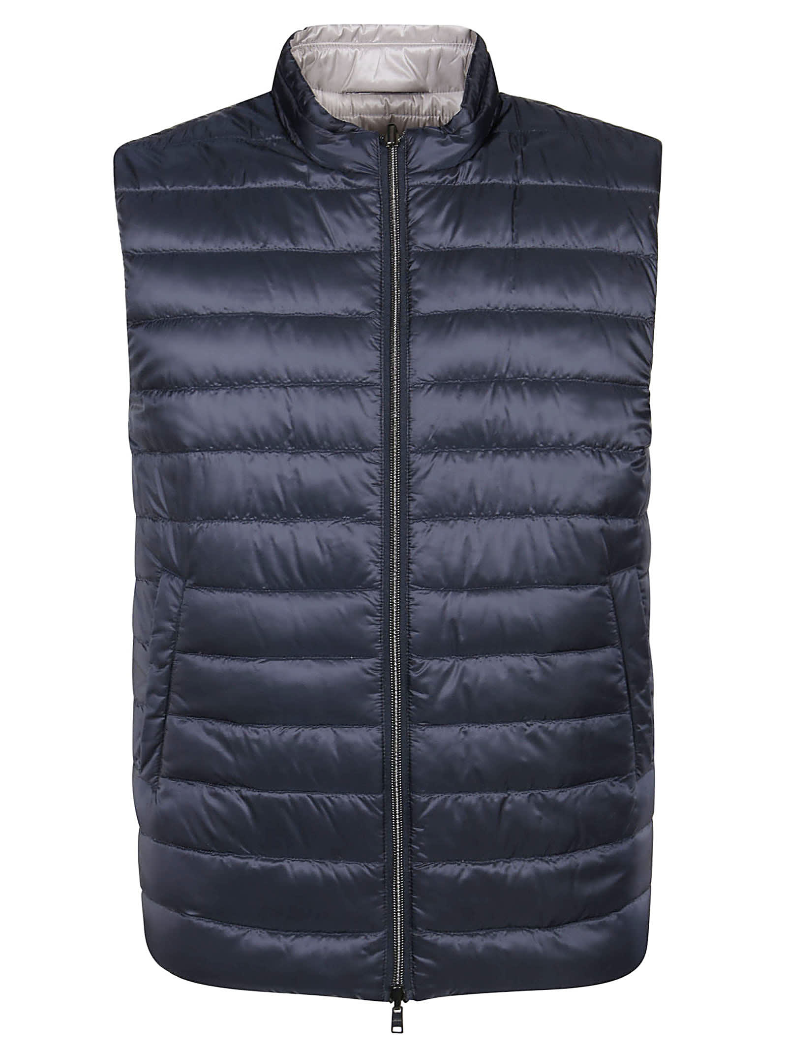 Herno Ultralight Reversible Nylon Padded Gilet In Blu