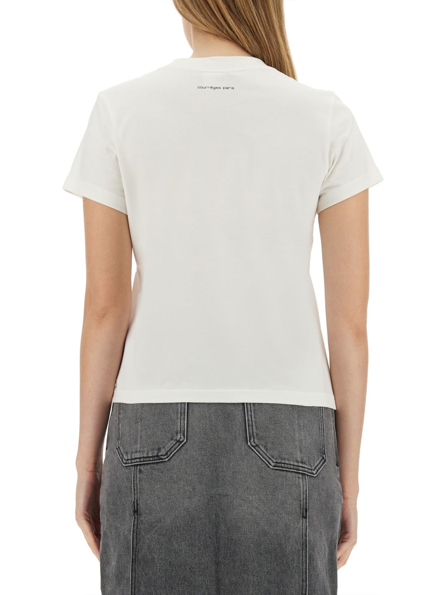 Shop Courrèges T-shirt With Logo In White