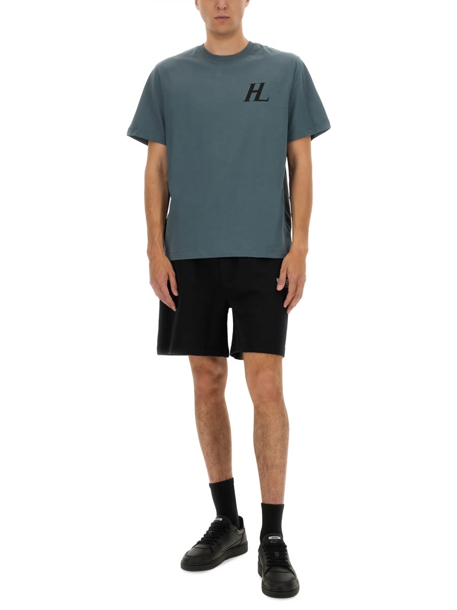 Helmut Lang Capsule Crew Neck T-shirt With Back Print In Blue