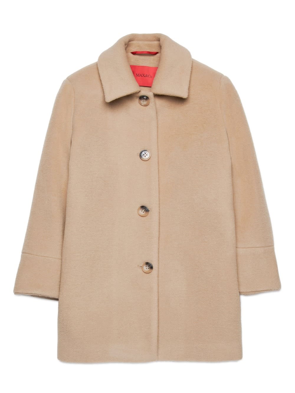 Max&amp;co. Kids' Beige Wool Single-breasted Coat In Neutral