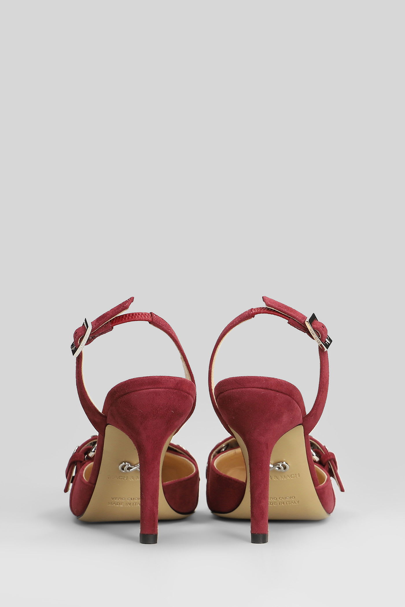 Mach &amp; Mach Pumps In Bordeaux Leather In Burgundy