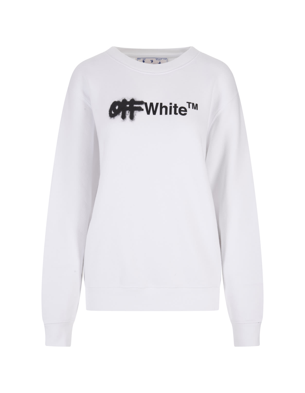 Off-White Woman White Spray Helv Reg Crewneck Sweatshirt