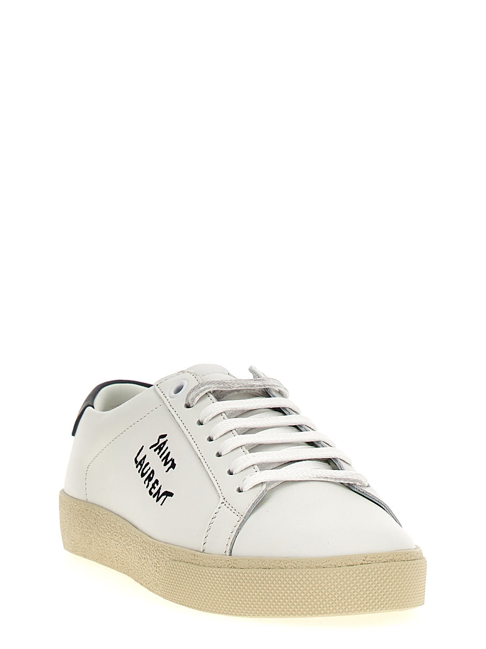 Shop Saint Laurent Court Sl/06 Sneakers In White/black