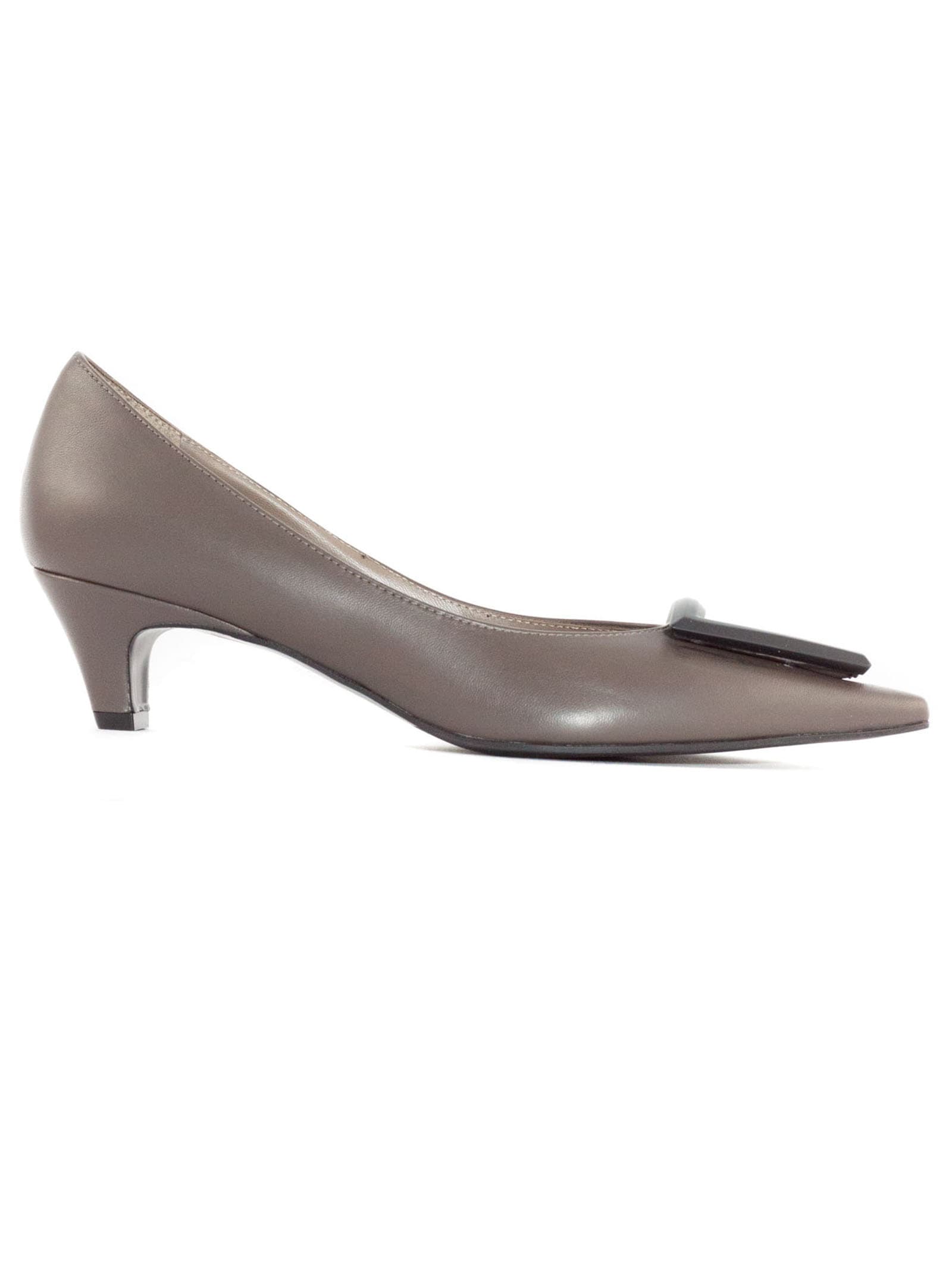 Shop Roberto Festa Brown Leather Moon Pumps