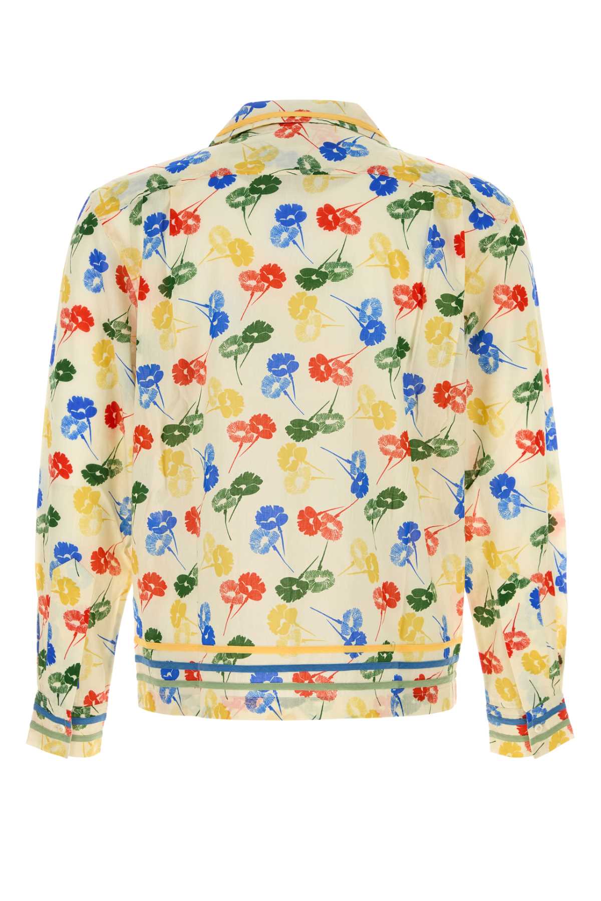 Bode Men Printed Cotton Flower Stamp Shirt In Green