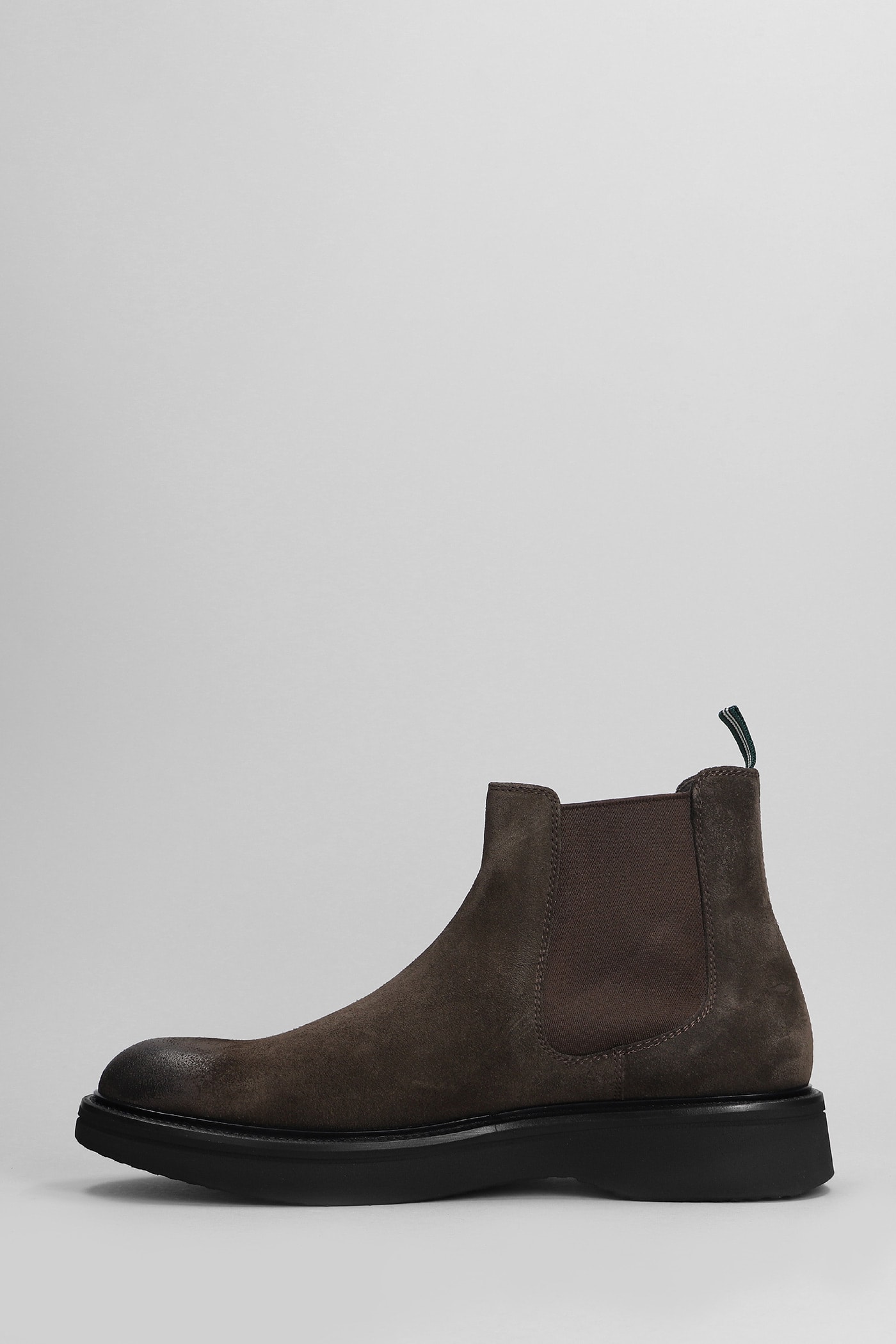 Shop Green George Combat Boots In Brown Suede