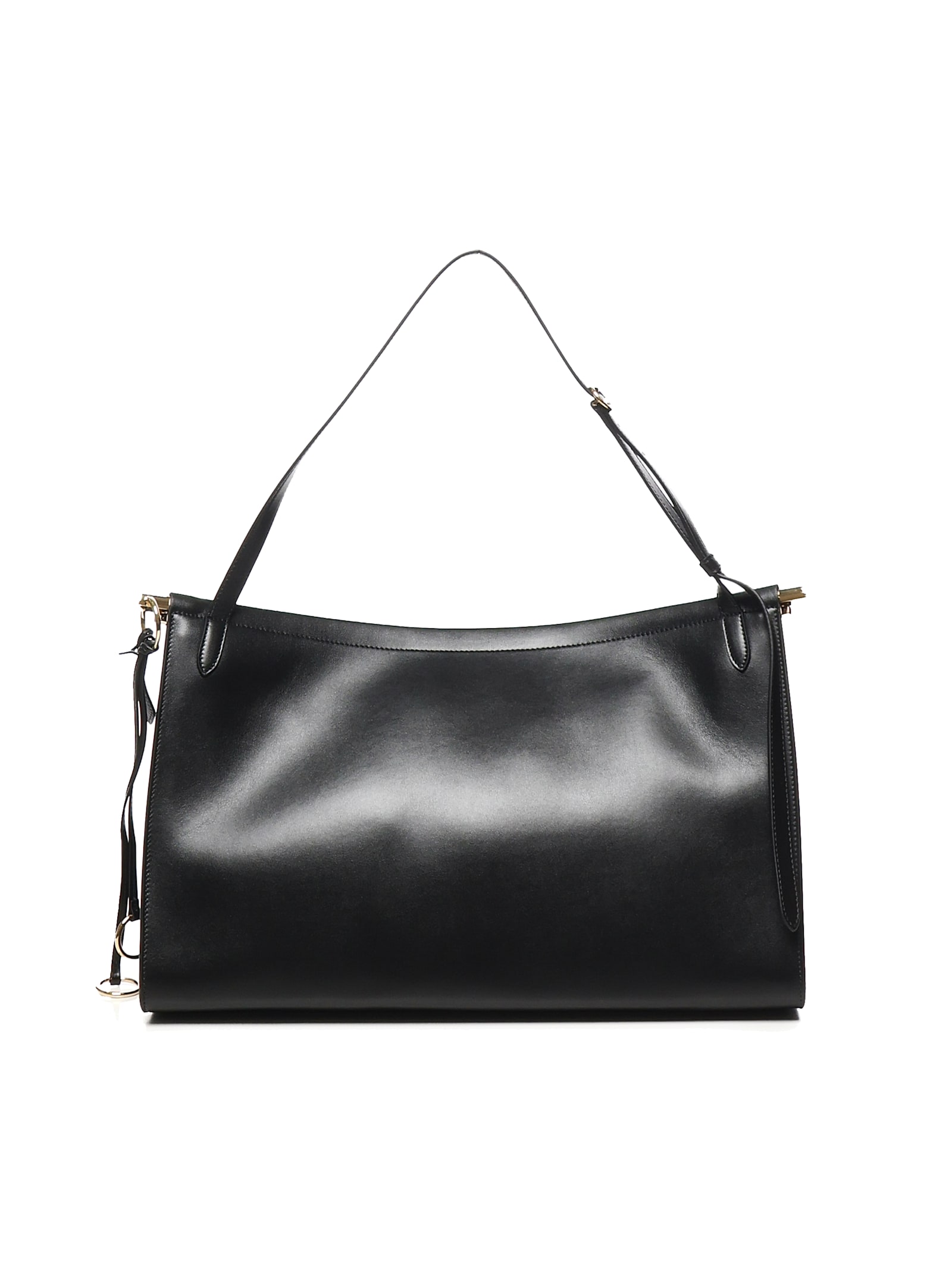 Alaïa Alaia Women Le Click East West Large Leather Shoulder Bag In Black