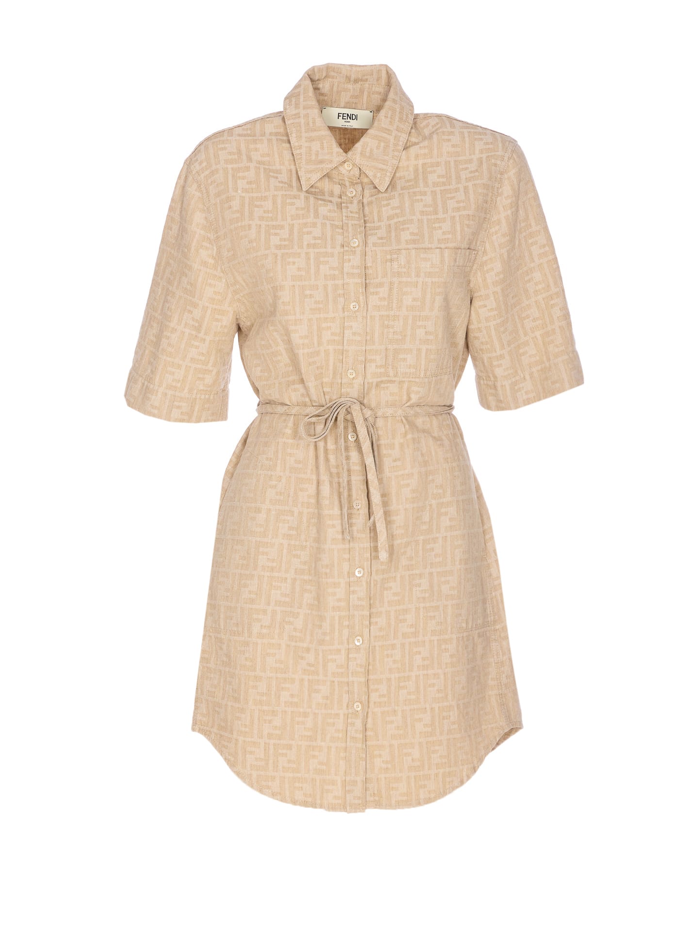 Fendi Ff Logo Denim Dress