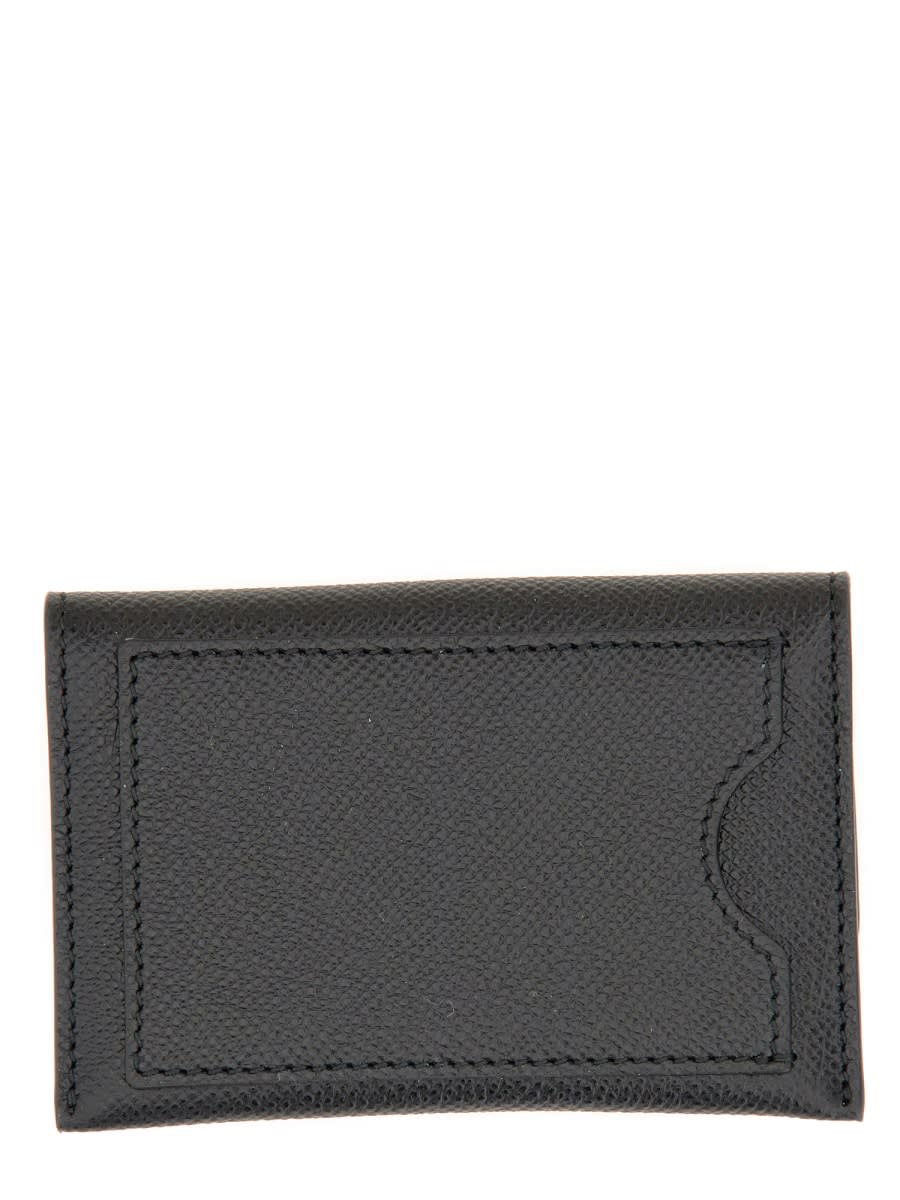 Shop Ferragamo Leather Card Holder In Black