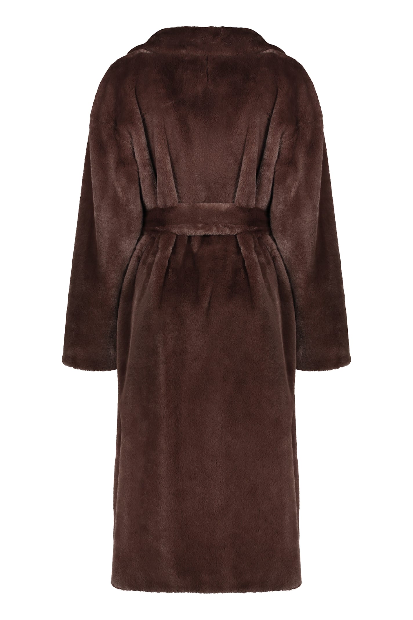 Herno Vegan Fur Coat In Brown