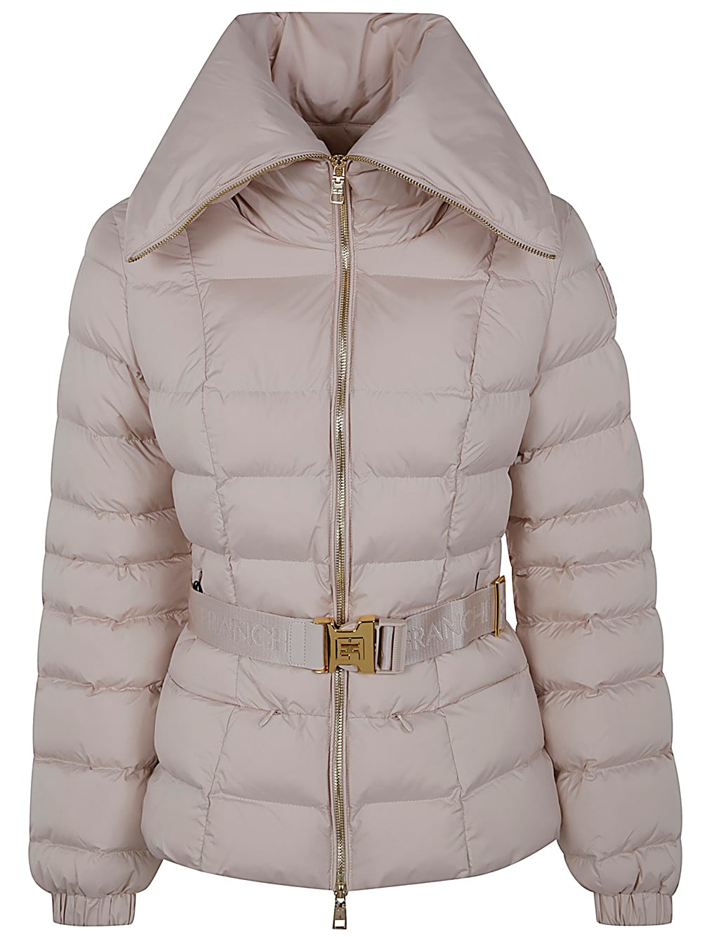 Short Down Jacket With Belt