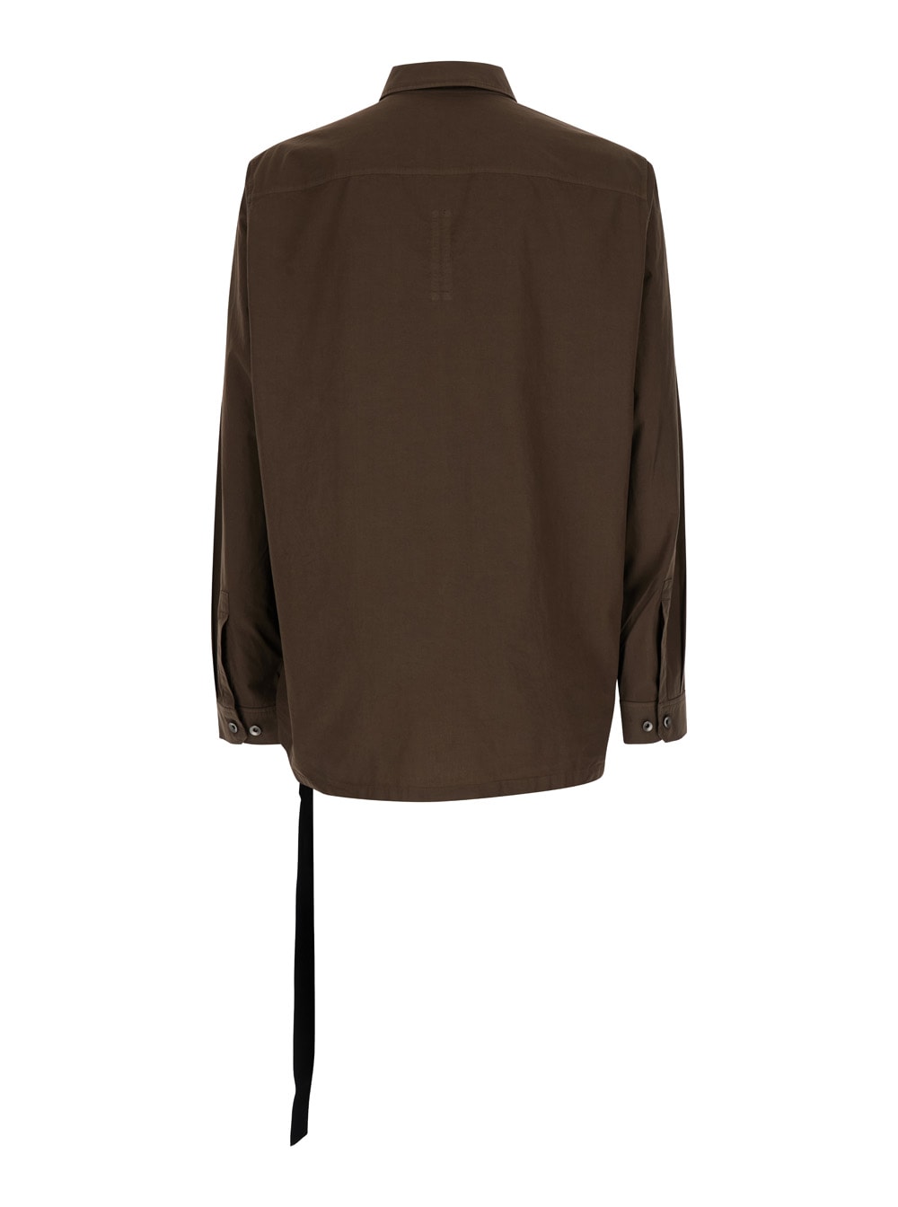 DRKSHDW BROWN SHIRT WITH OVERSIZE BAND AND BUTTONS IN COTTON MAN 