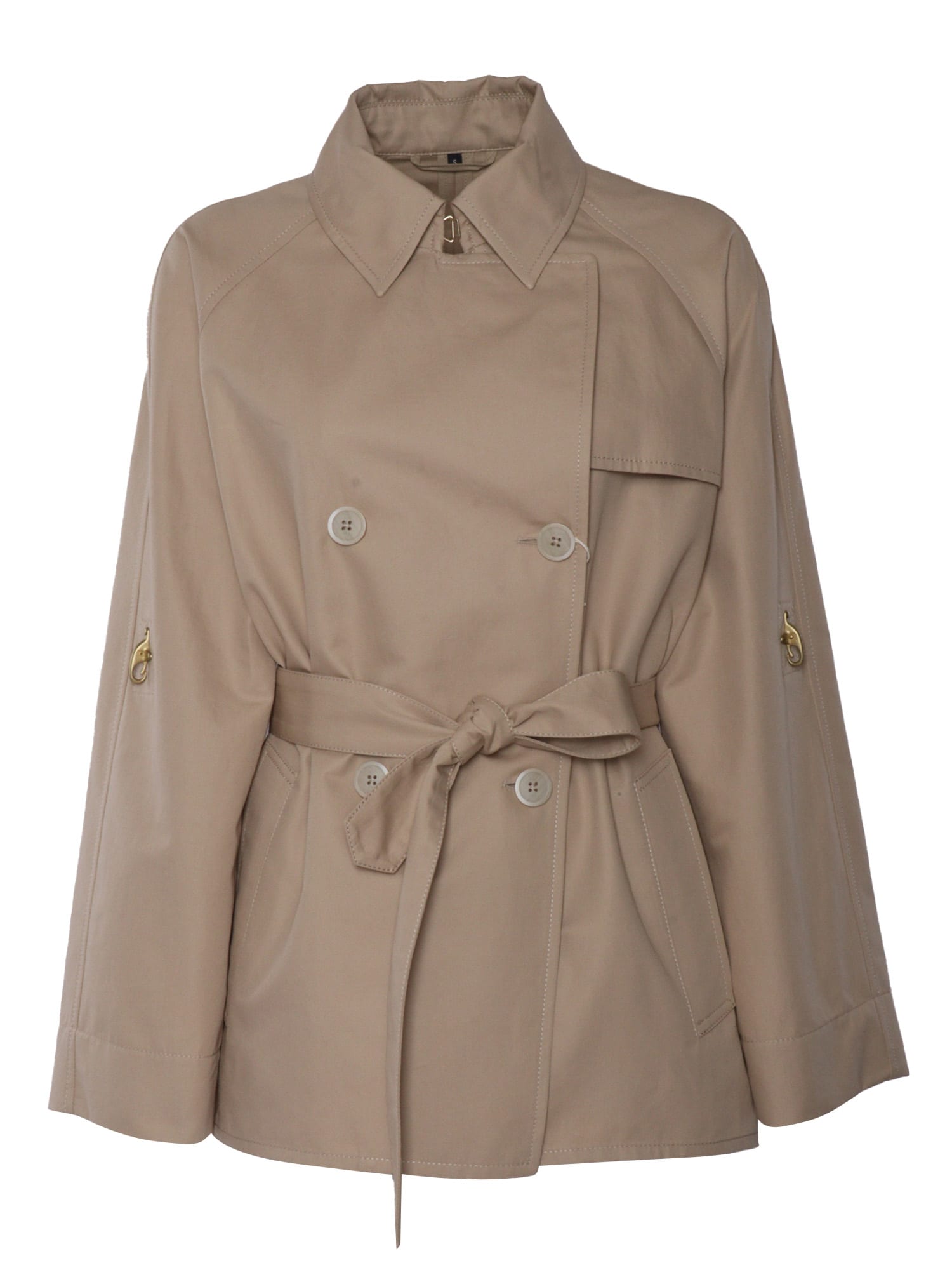 Shop Fay Short Brown Trench Coat