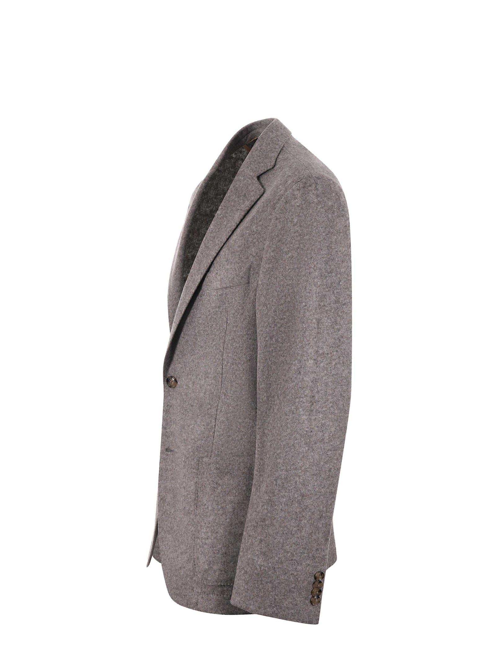 Shop Hugo Boss Jacket In Wool Jersey In Beige Melange