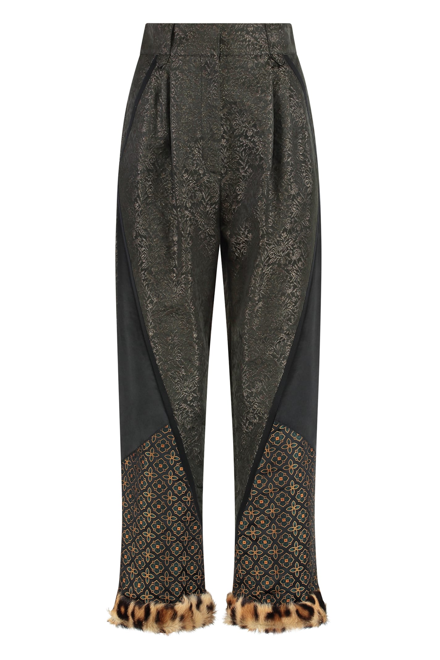 Etro Patterned-cuff Trousers In Multi