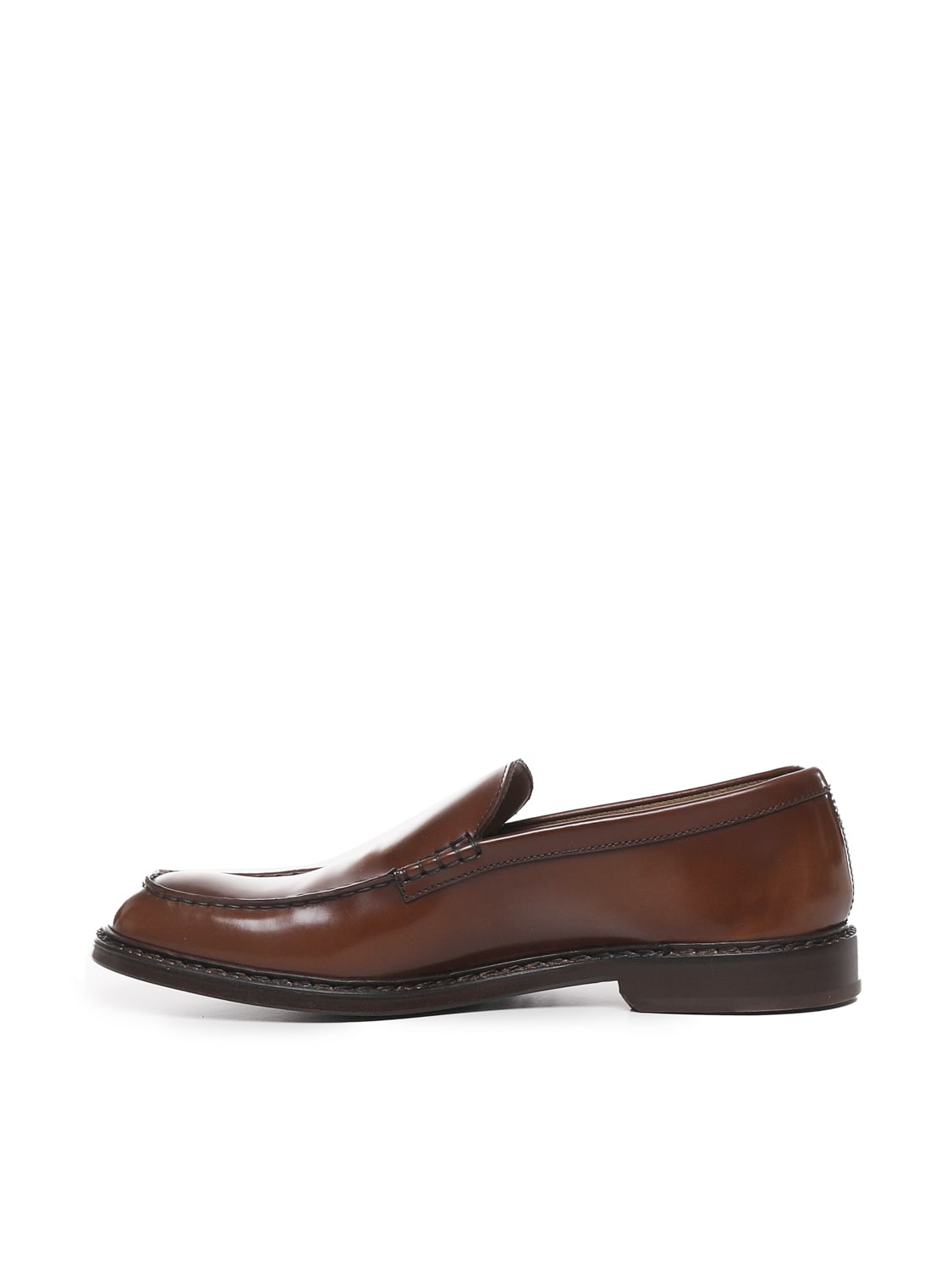 Shop Doucal's Calfskin Loafers In Brown