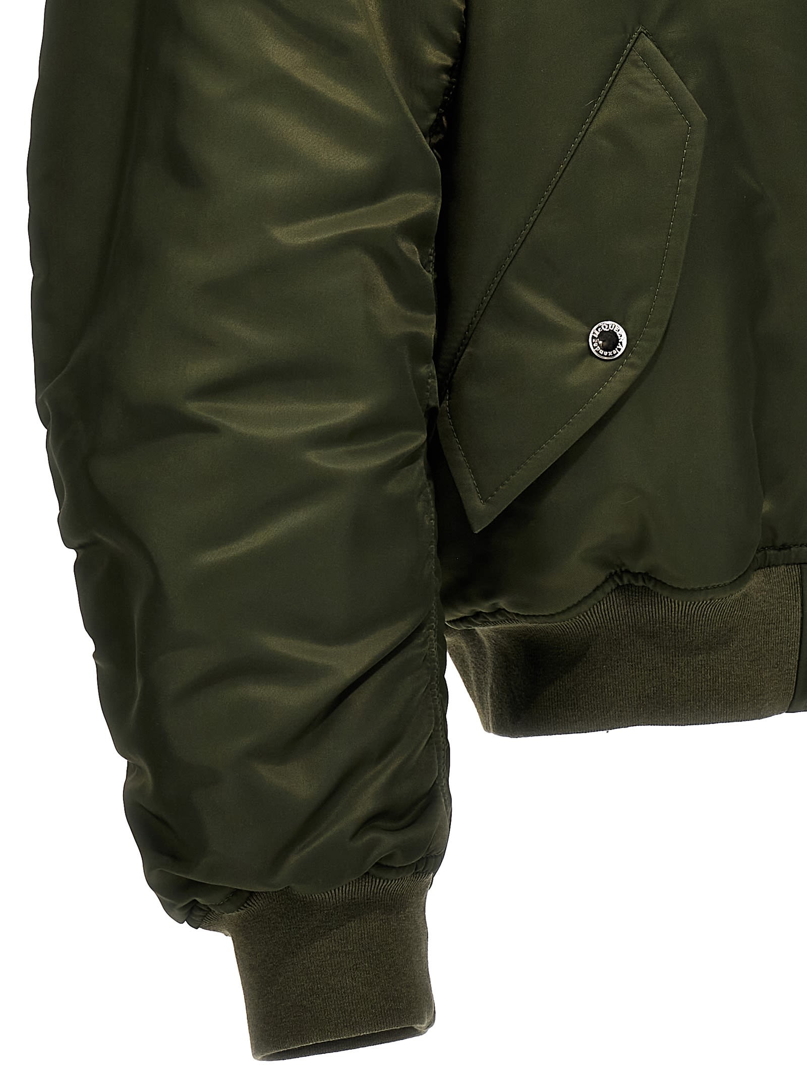 Shop Alexander Mcqueen Harness Bomber Jacket In Green