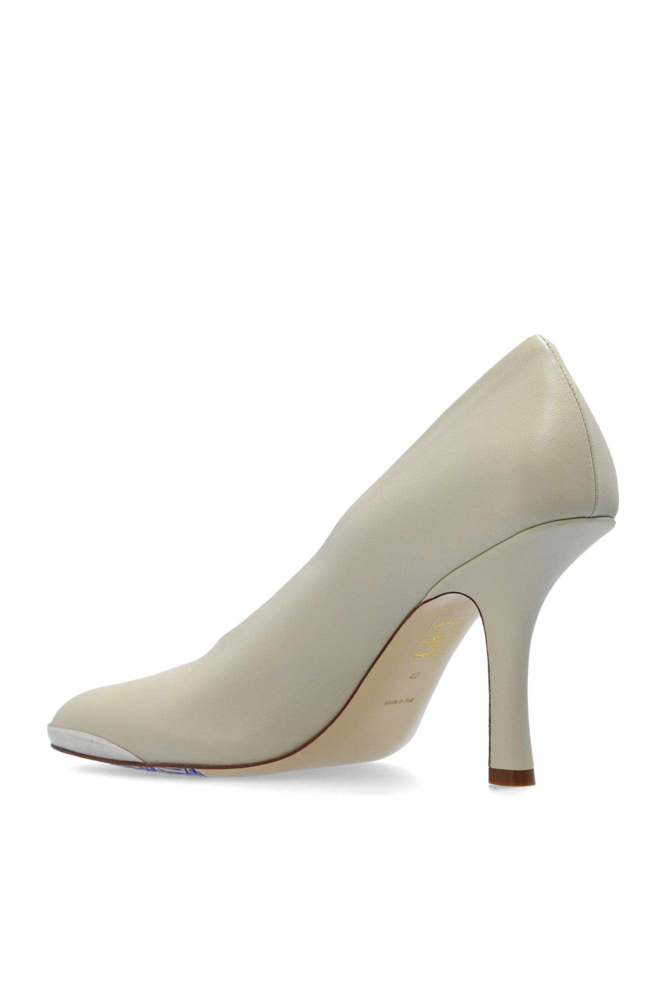 Shop Burberry Heeled Shoes Duck In Grey