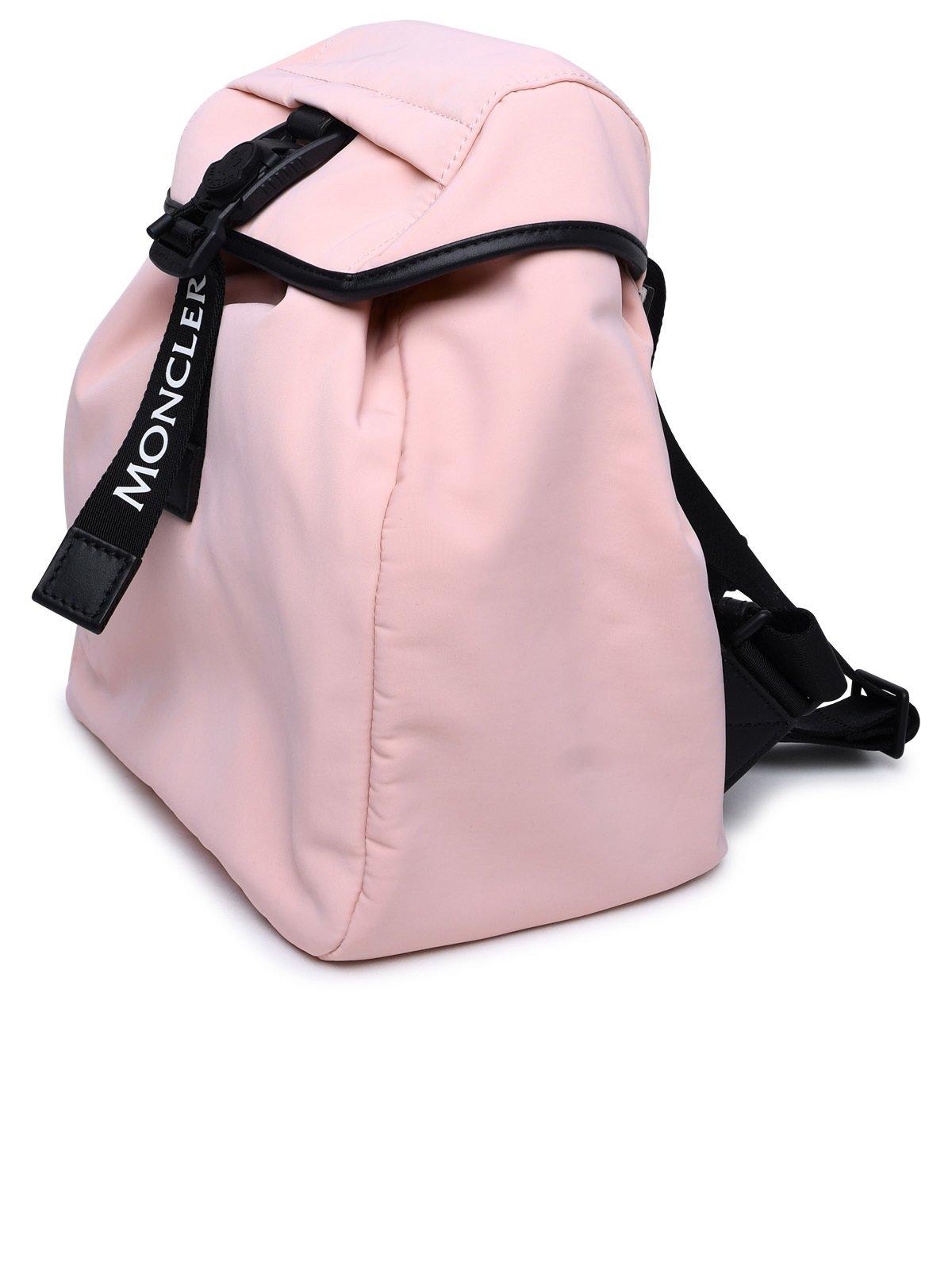 Shop Moncler Logo Printed Backpack In Light Pink
