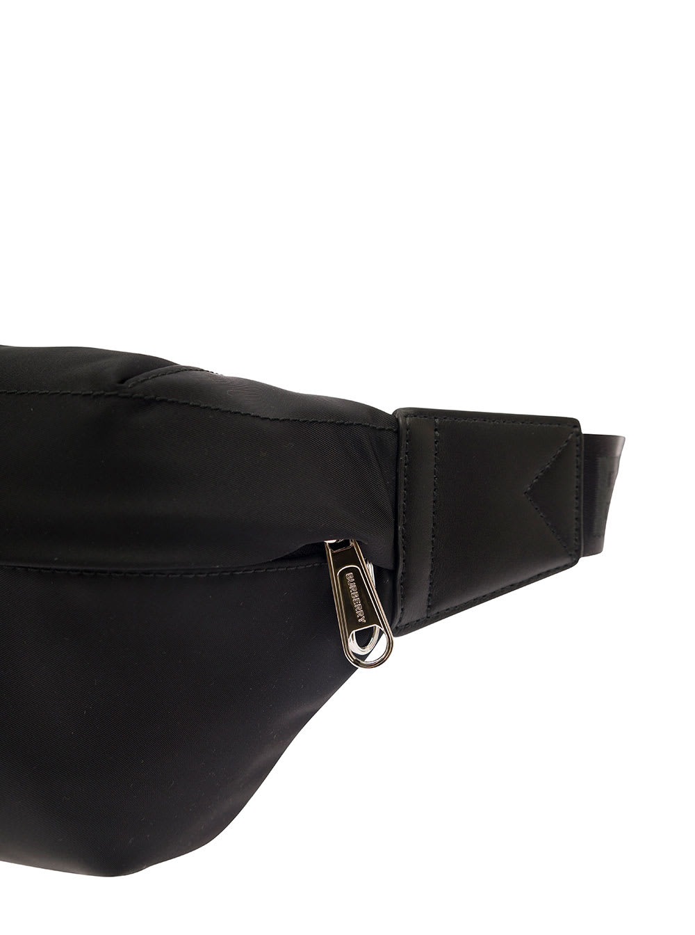 Shop Burberry Sonny Black Fanny Pack With Contrasting Logo Print In Nylon Man