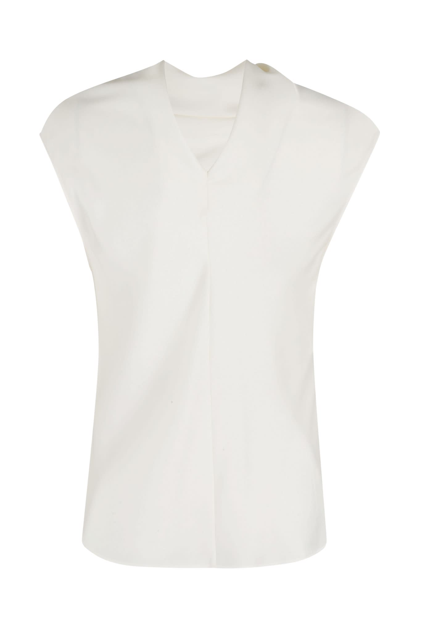 Philosophy Di Lorenzo Serafini Ivory Fluid Crepe Top In Avorio