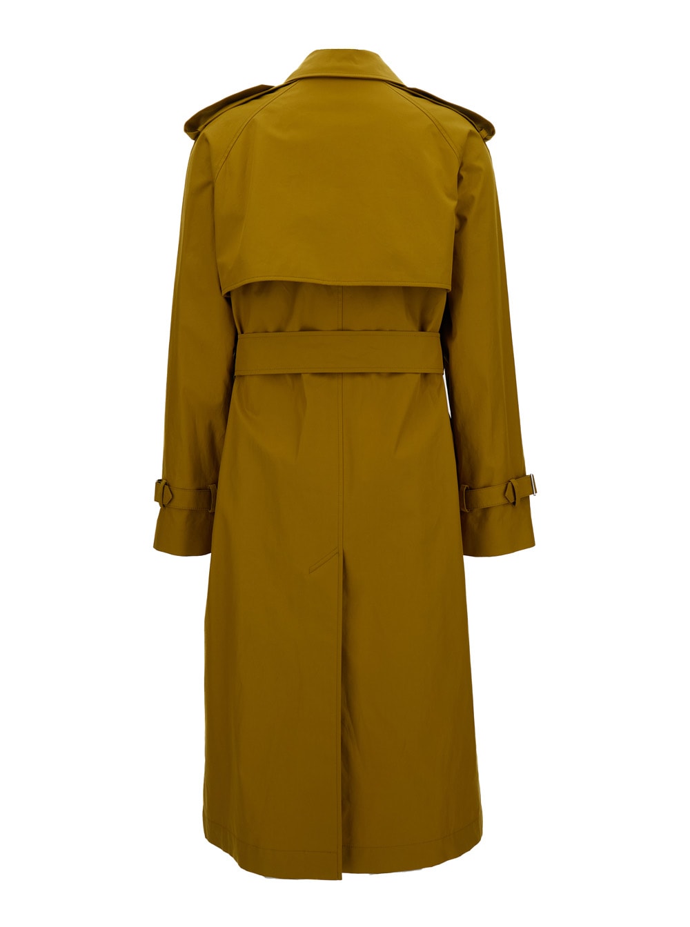 Shop Burberry Long Double-breasted Trench Coat With Waist Belt In Cotton Woman In Brown